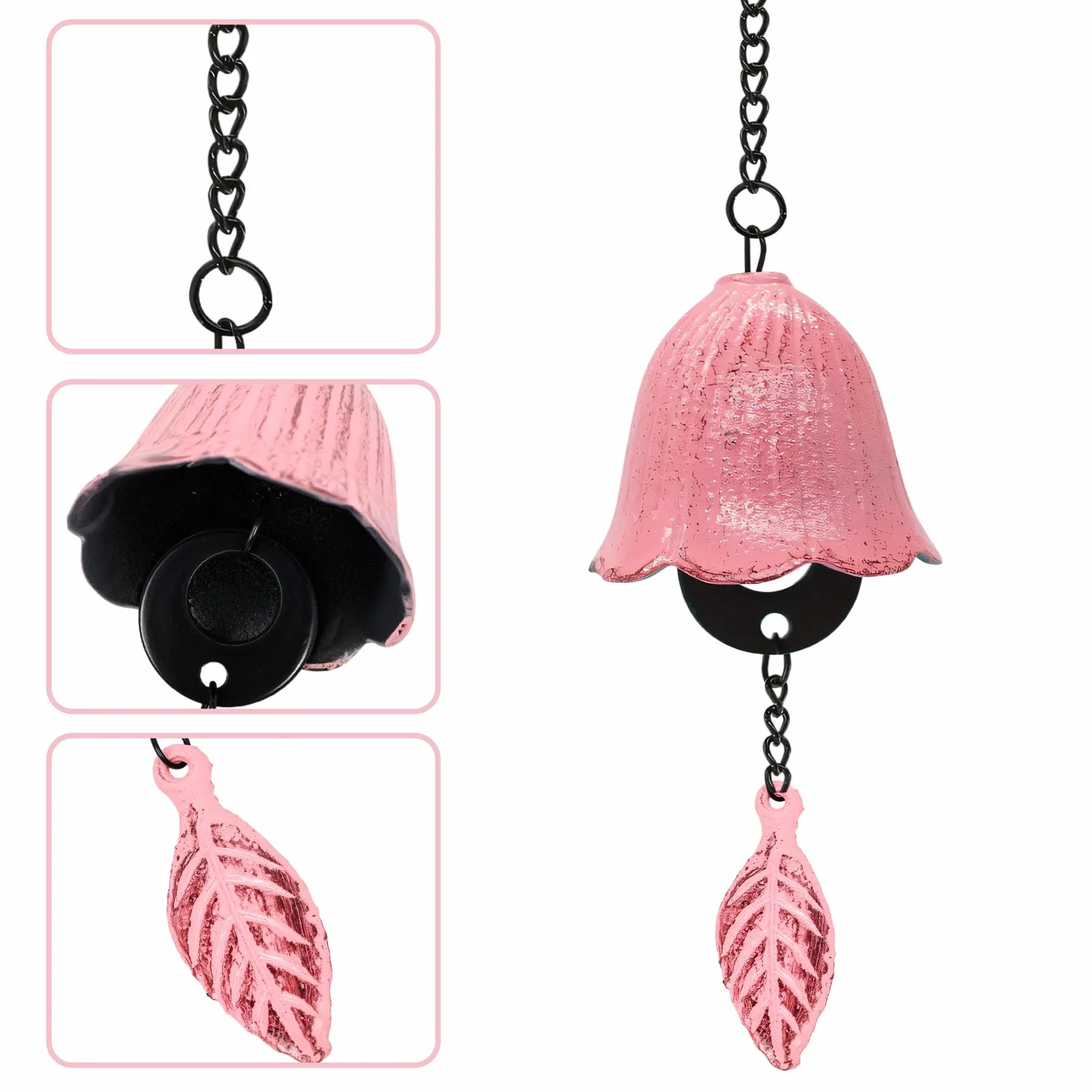 Japonesas Carillón de Viento de Hojas, Campanas de Viento de Hierro Fundido, Colgante para Exterior, Decoración de Bendiciones
