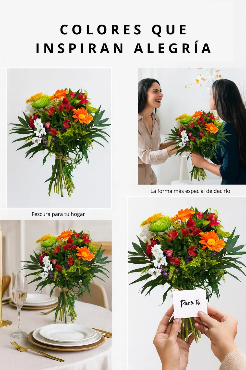 Ramo de Flores Naturales Mixto Fresco para Regalo San Valentín