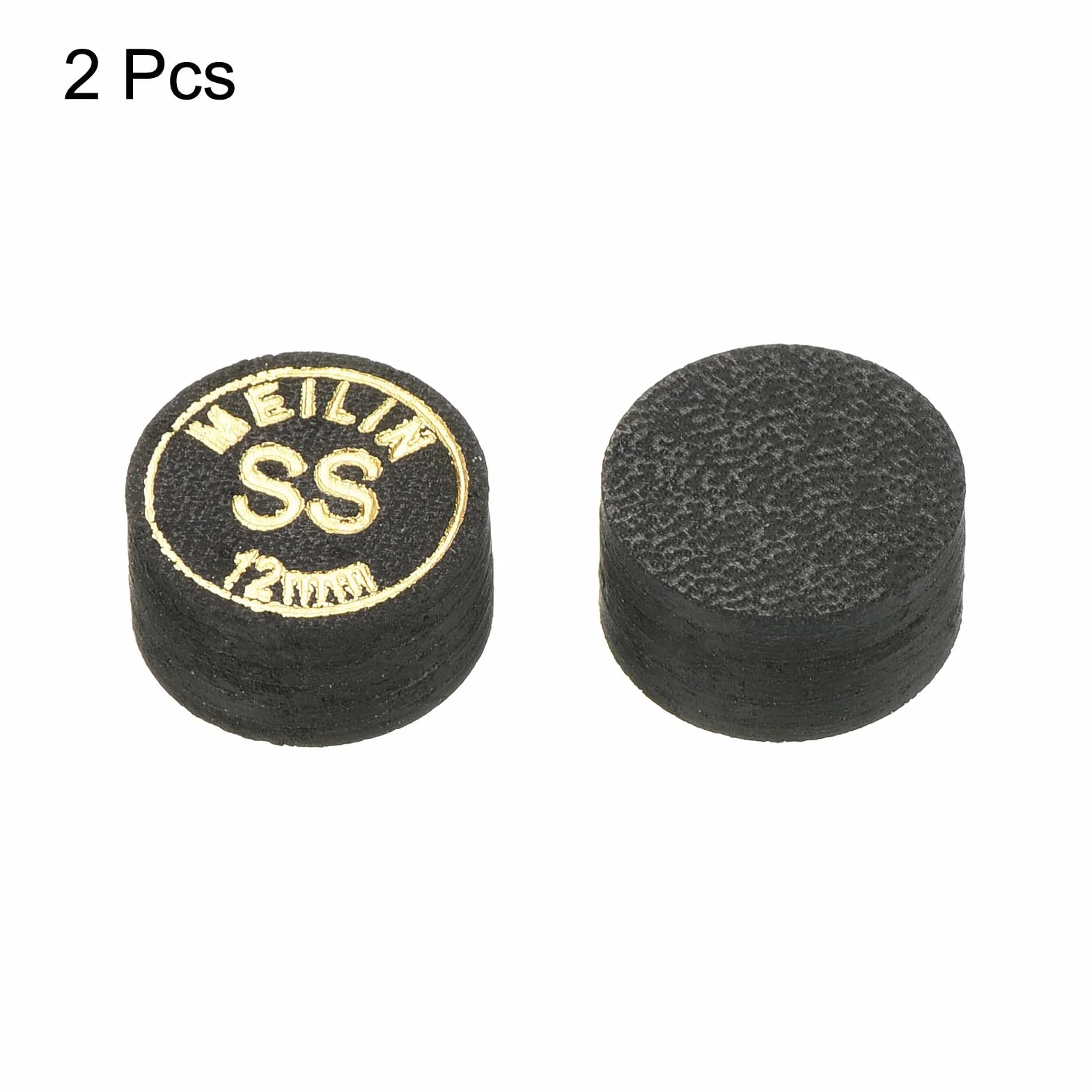 PATIKIL 12mm Billar Taco Puntas, 2 Paquete Super Suave Múltiples Capas Pool Billar Taco Puntas Laminados Pegamento Snooker Palo Puntas Billar Accesorios, Negro