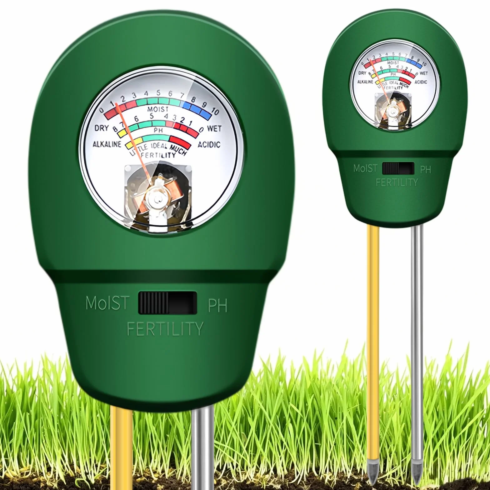 Medidor Humedad Plantas 3 en 1 Medidor Ph Tierra Jardineria Suelo para Maceta Grandes