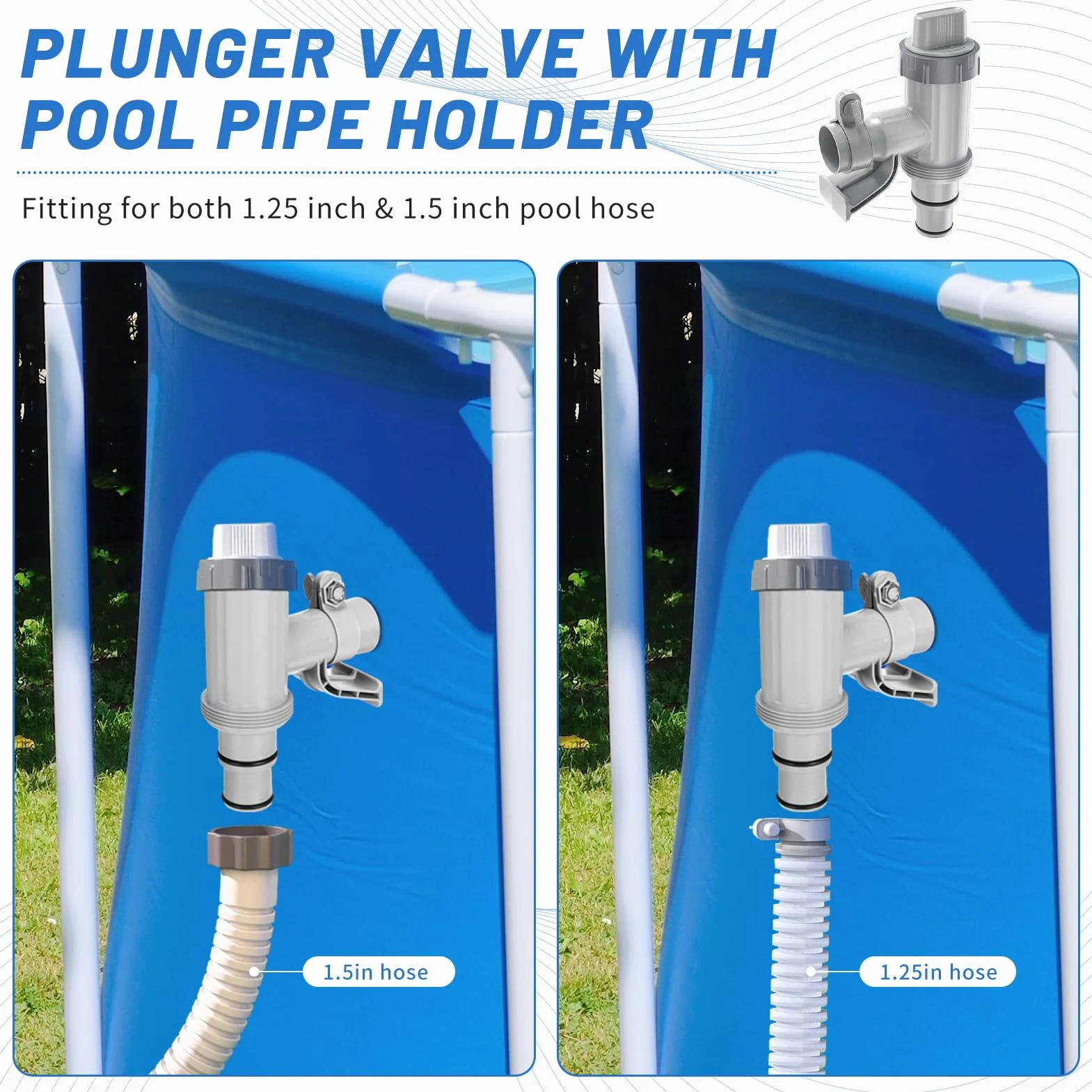 Válvula de émbolo de piscina Plus 2 en 1 repuesto para Intex/Bestway/Coleman grifo de paso