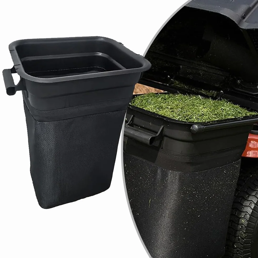 Contenedor de fijación para tractor de césped, contenedor de recogida de césped y hojas de gran capacidad con marco resistente, compatible con modelo 400226 960730028