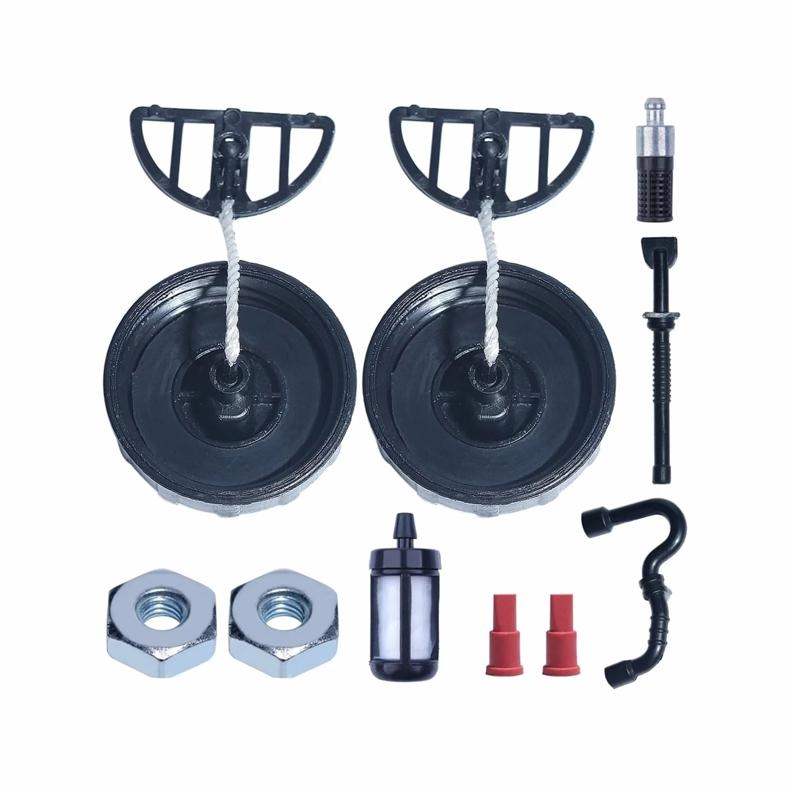 Tapa de línea de Filtro de Combustible y Aceite Compatible con Piezas de Herramientas de jardín de Motosierra 017 018 MS170 MS170C MS180 MS180C