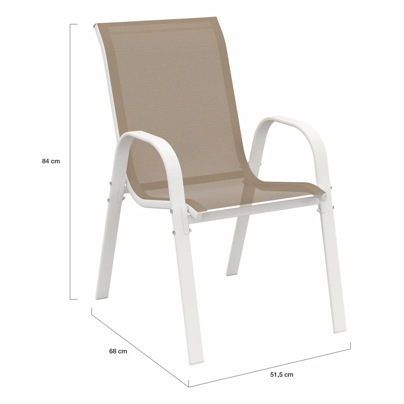 IDMarket - Muebles de Jardín Madrid Mesa 240 CM y 10 sillas apilables Blanco y Beige