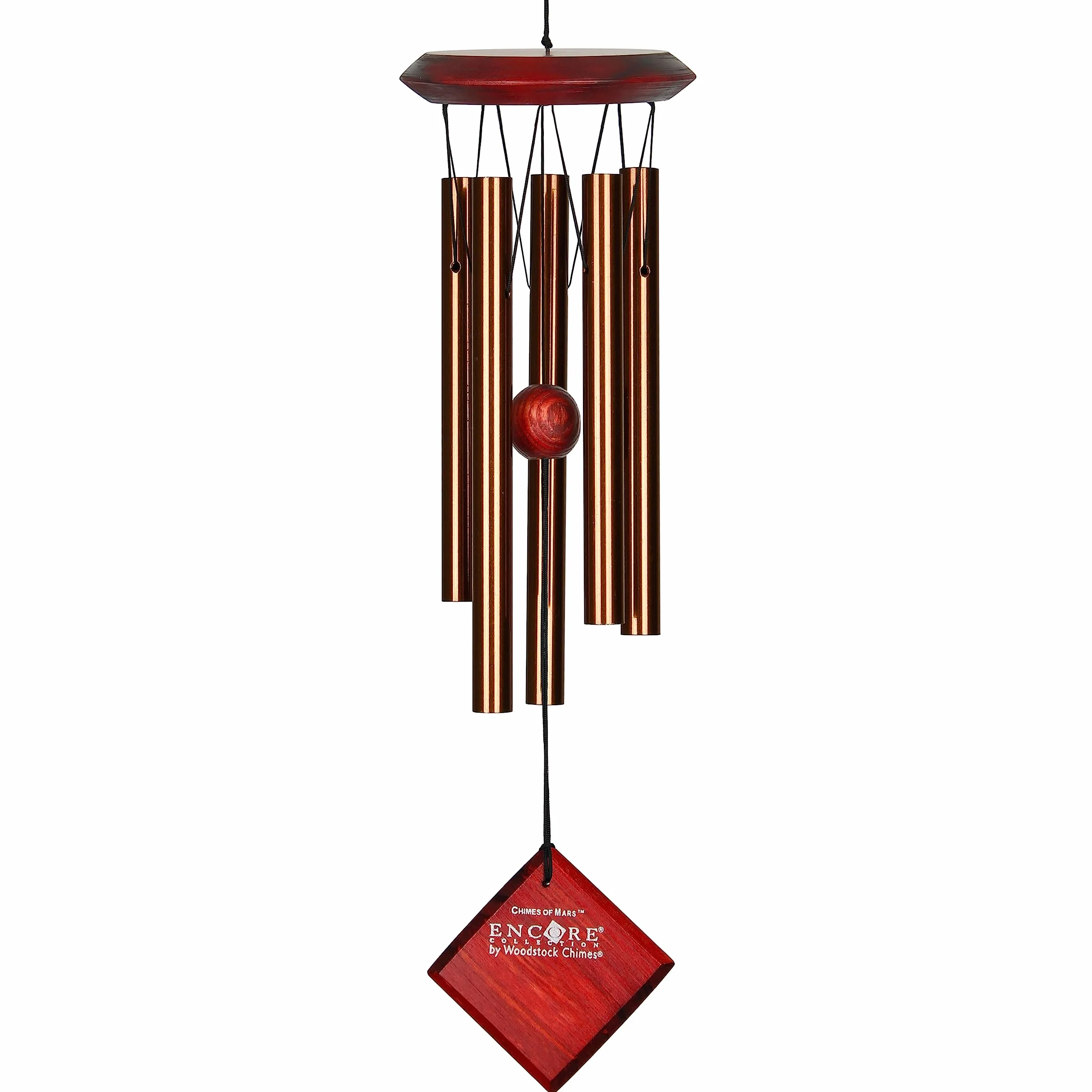 Woodstock Chimes Encore Marte Bronce Carrillón 5 Tubos Afinados para Jardín
