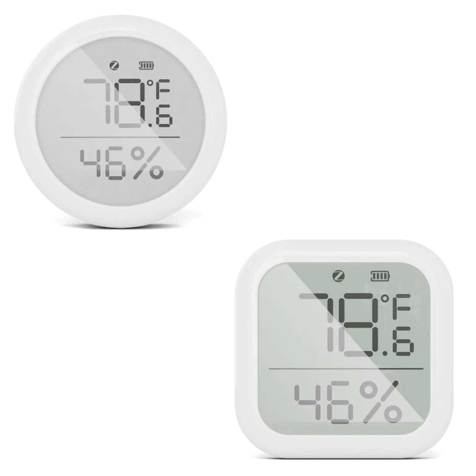 para ZigBee - Termómetro higrómetro inteligente (2 unidades, sensor de temperatura interior y humedad, control de aplicaciones, pantalla LCD grande, revisión de registros de datos, enlace inteligente
