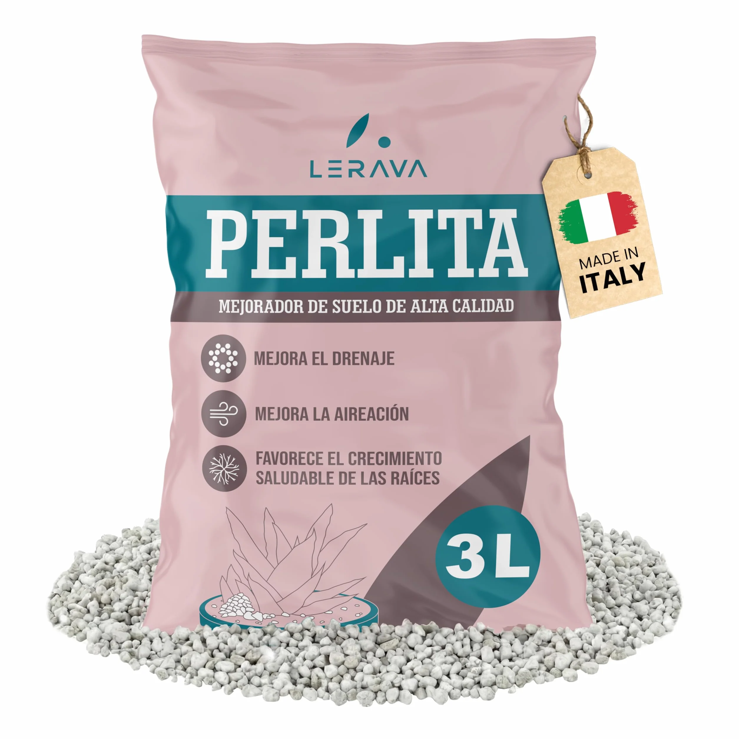 LERAVA Perlite pour Plante 3 L - Naturelle Améliore Drainage Aération
