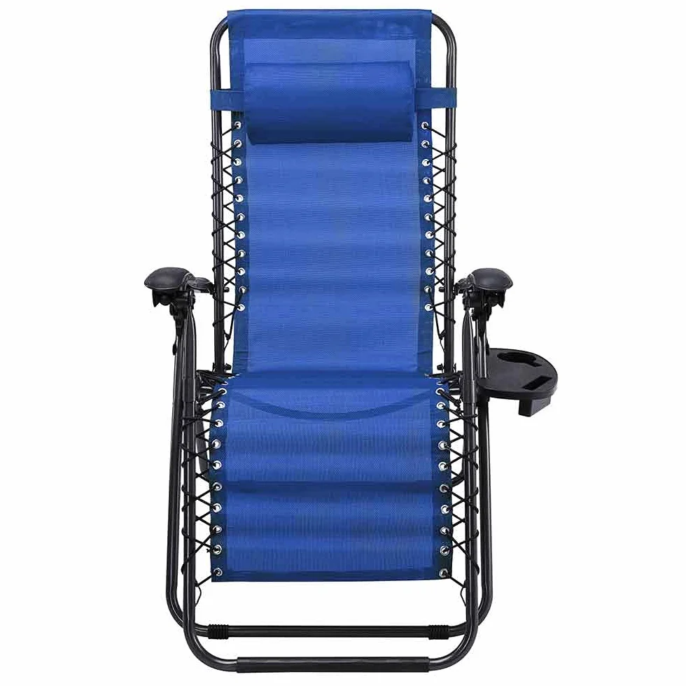 BAKAJI Silla de Gravedad Cero, Tumbona de jardín, sillón Relax Plegable, Ahorra Espacio con Bandeja Tubular de Acero de 22 mm, reclinable, Tejido de textilene Transpirable, terraza, Piscina Exterior
