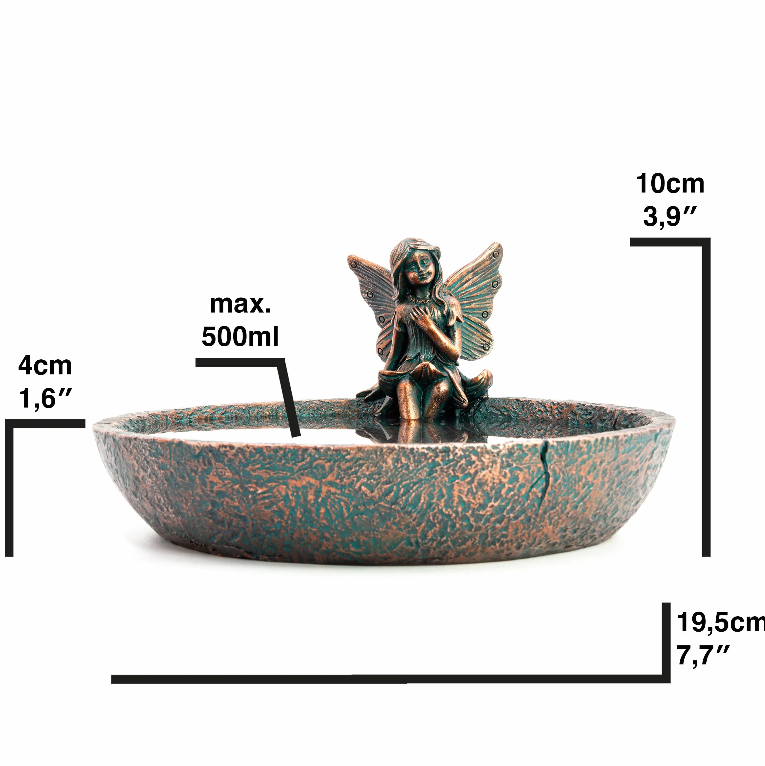 Hada en bebedero pajaros Ø60 cm figuras de jardin exterior - Comedero y Decoracion exterior con Elfa