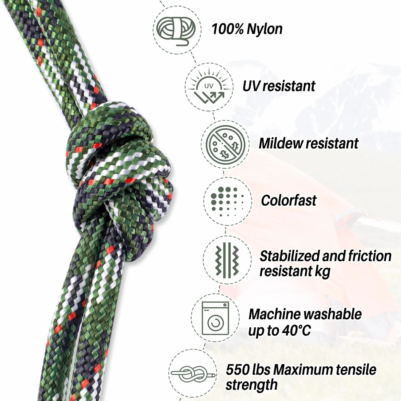Paracord 4 unidades 33 x 4 mm 7 núcleos 100% nailon para pulsera correa perro camping supervivencia