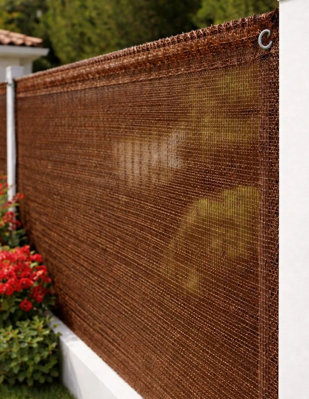 Malla de Ocultación 110g/m² Premium 1,50 x 10 Metros Marrón Protección UV