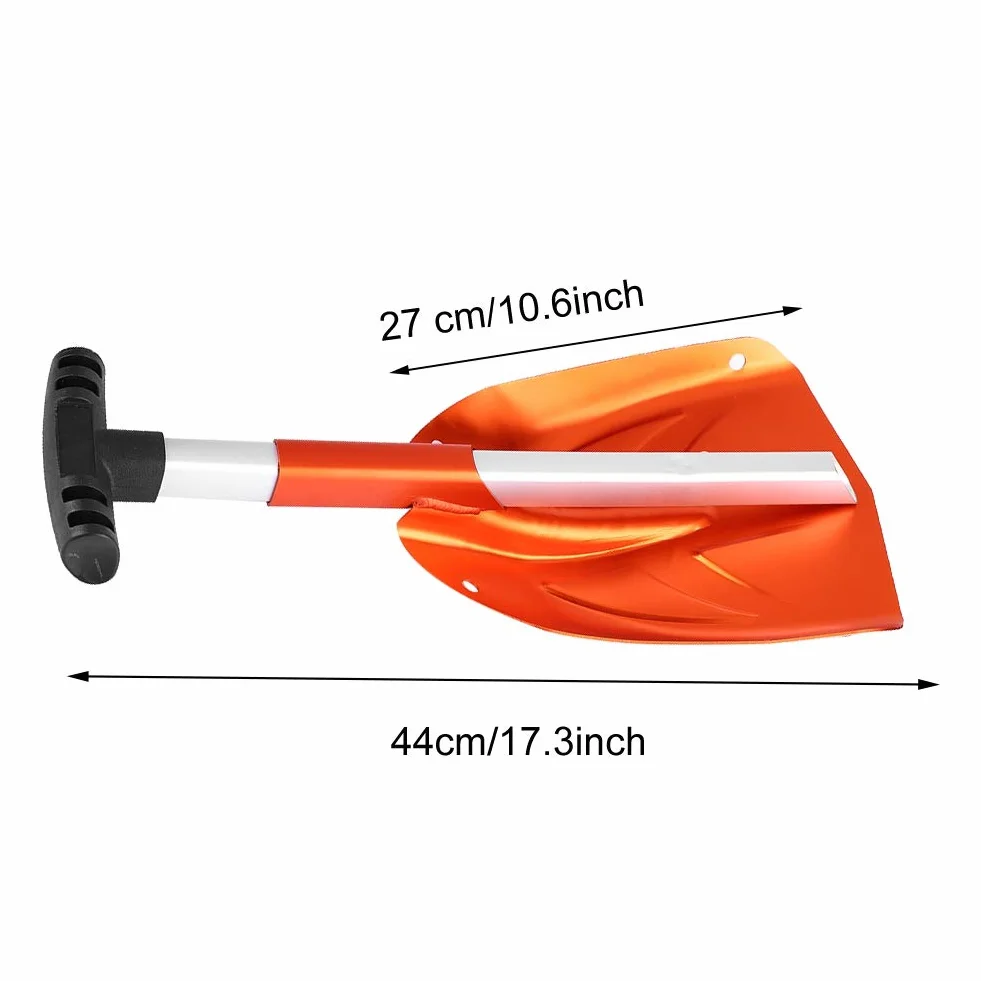 Pala de Nieve de Aleación de Aluminio Antideslizante, Longitud Telescópica 44 cm para Jardín