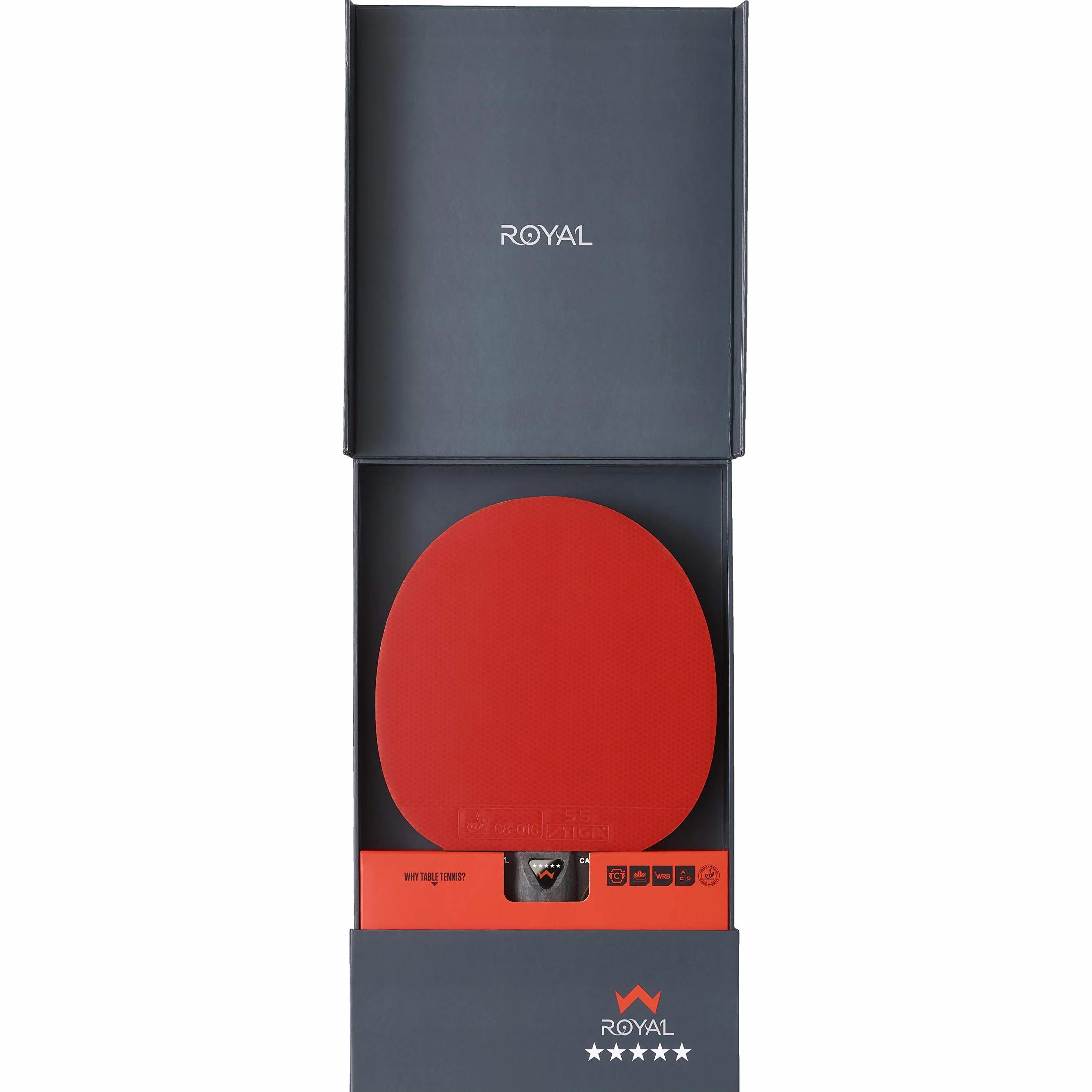 STIGA Royal Carbon Raqueta de Tenis de Mesa 5 Estrellas Profesional Hoja 5 Capas Fibra de Carbono Goma ITTF