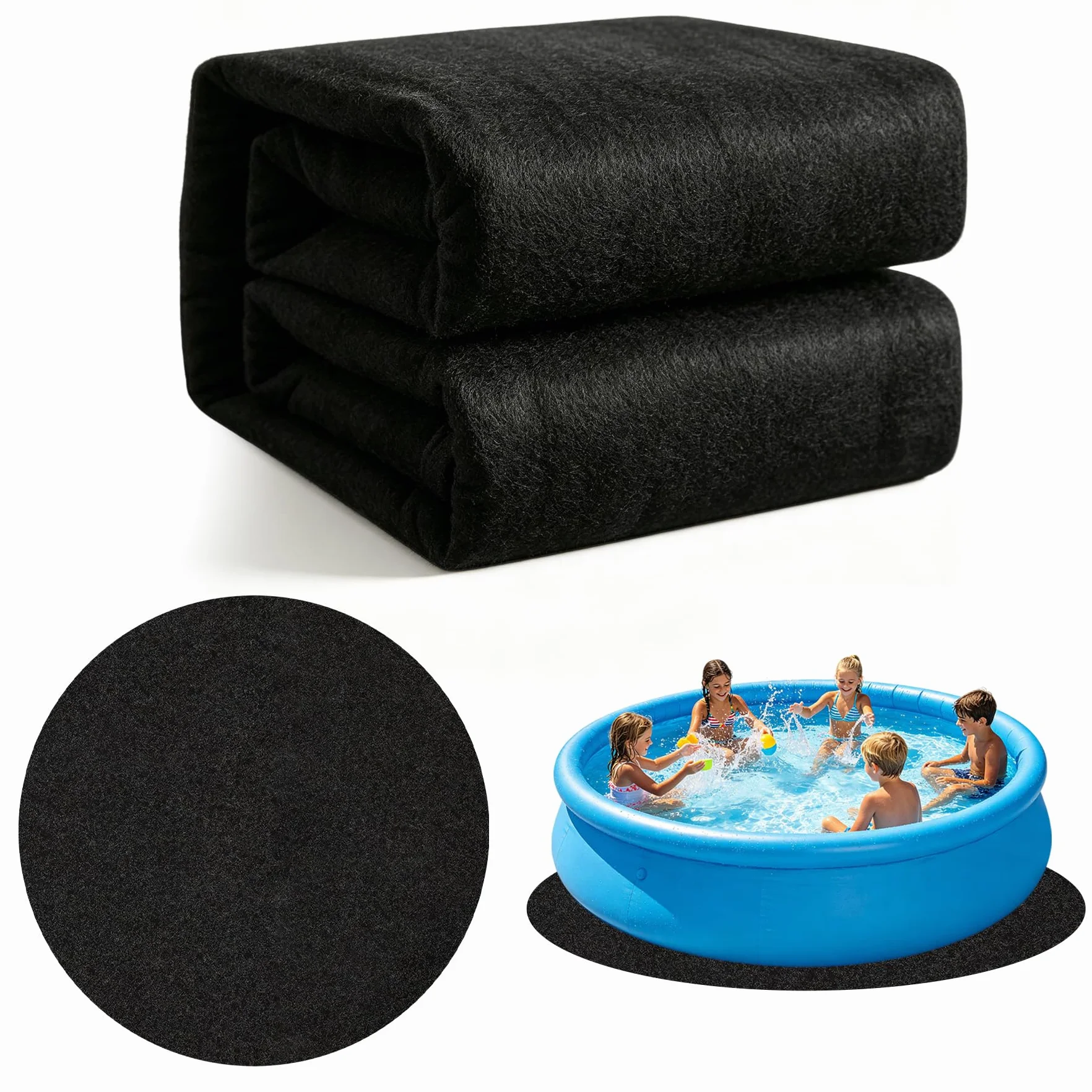 VEEKAY Base de Piscina 4m Redonda Geotextil 200g/m² Antideslizante