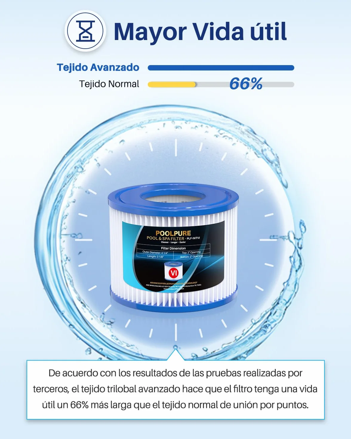 POOLPURE Filtro Tipo Vi Cartucho Piscina Lote de 6 Coleman SaluSpa 90352E