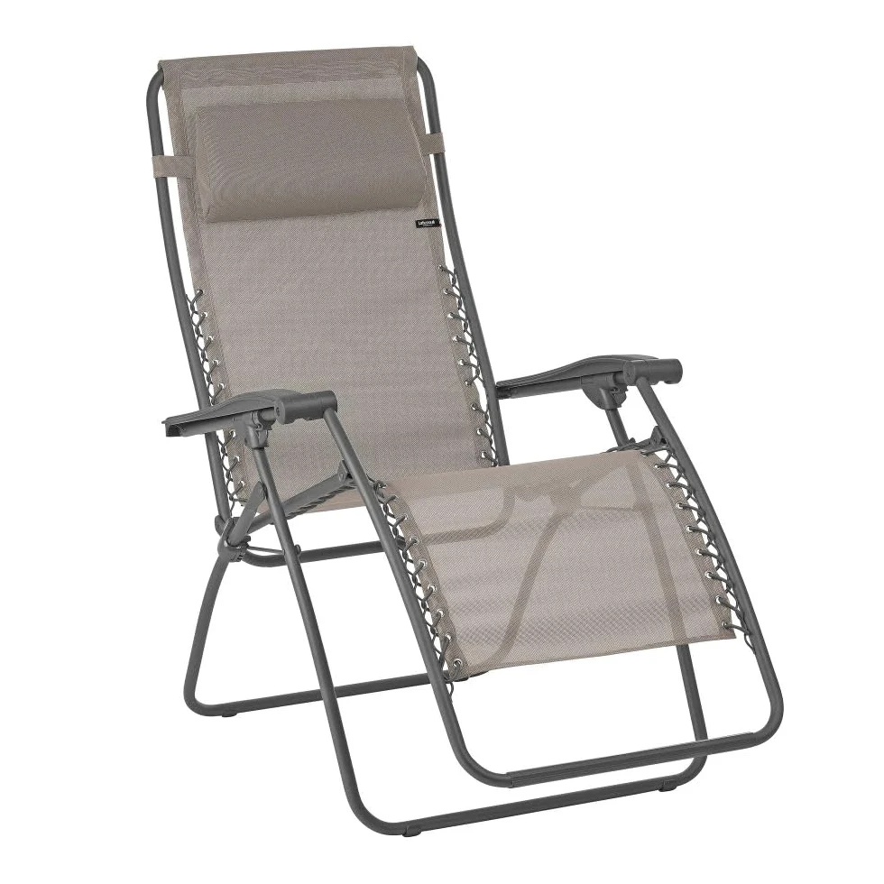 LAFUMA MOBILIER Tumbona Relax, Plegable y Ajustable, Sistema de Cordones, RSXA, Texplast, Color: Castaño, LFM2045-9147