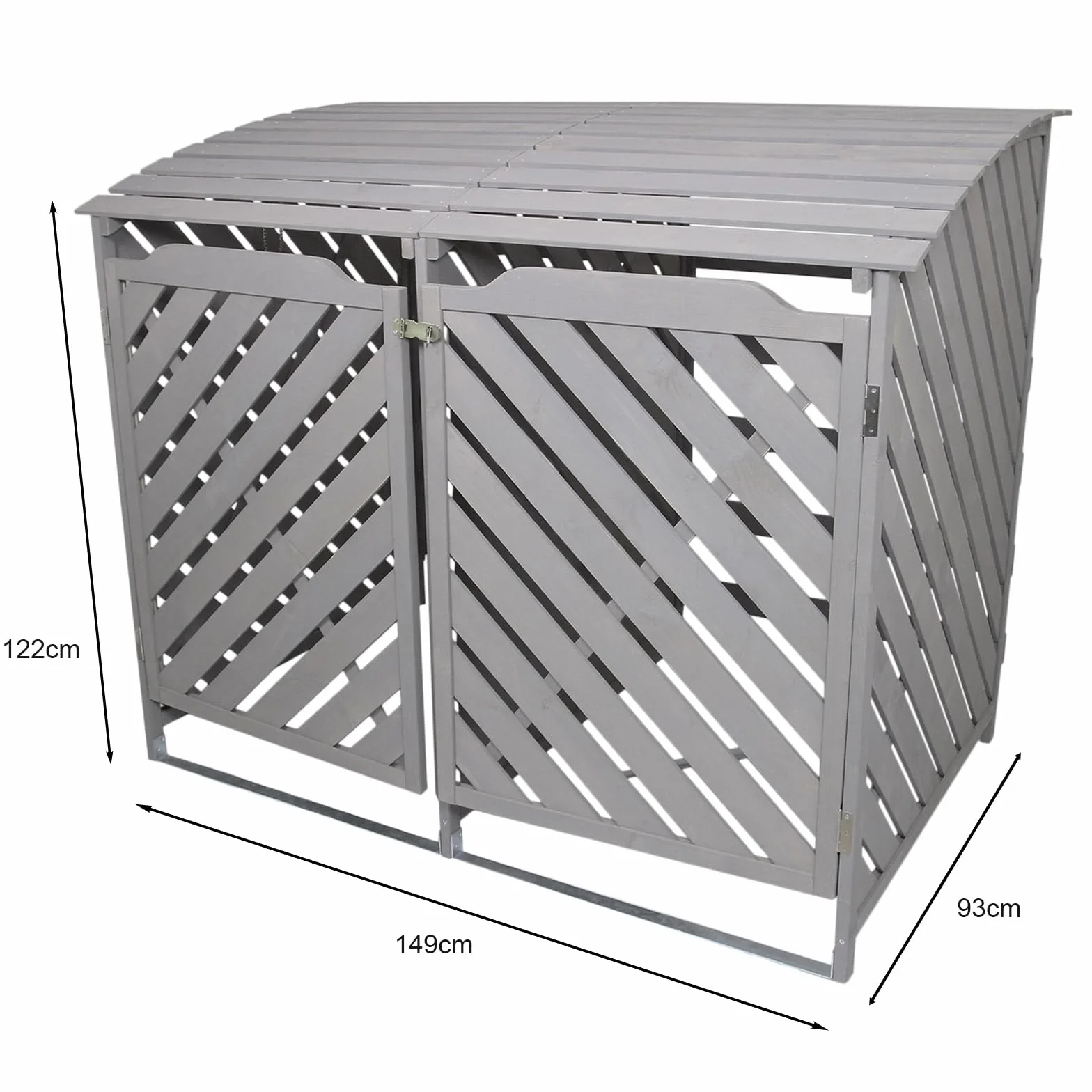 Cobertizo para Contenedor de Basura Gris 2x240L 122x149x92.5 cm Madera