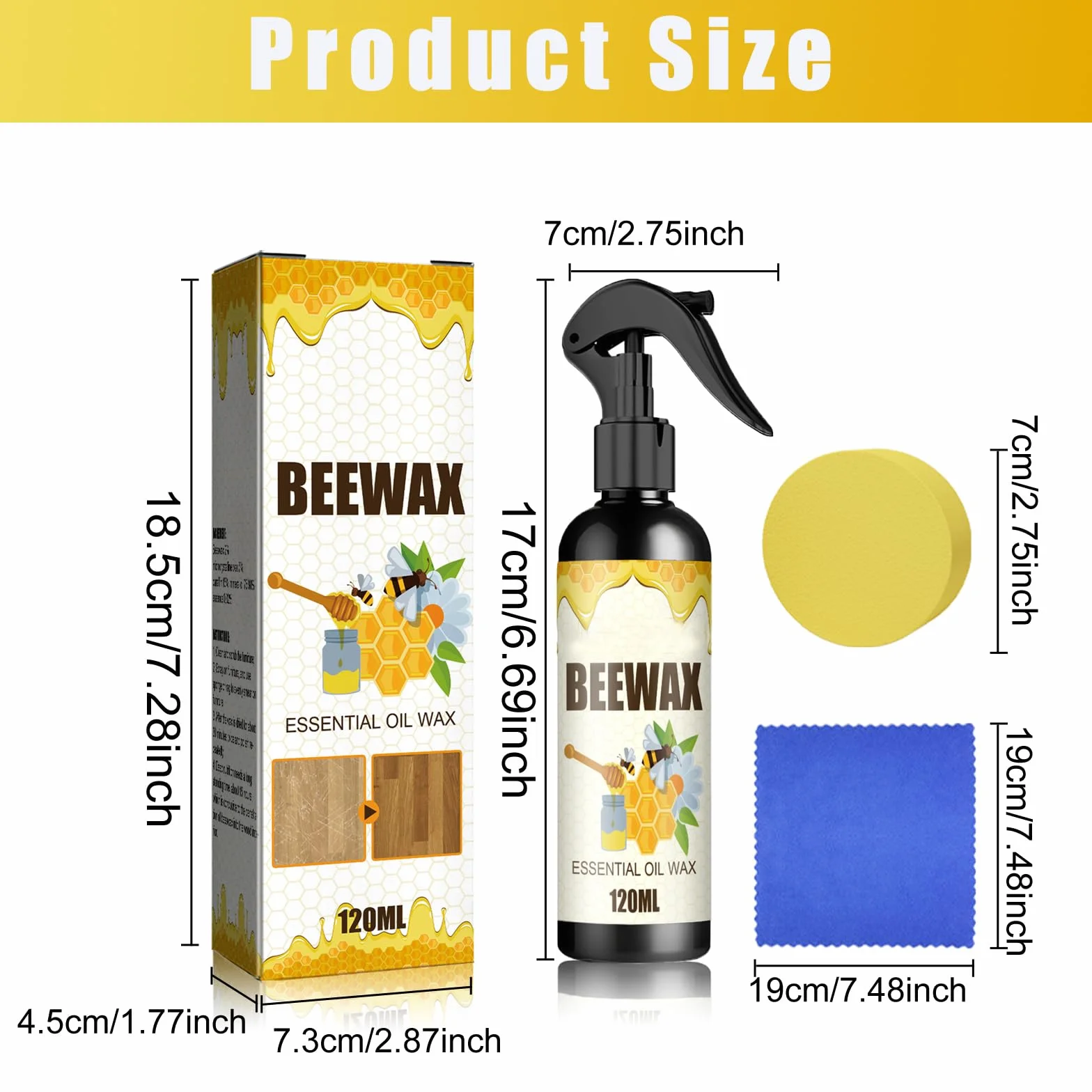 Natural Micro-Molecularized Beeswax Spray for Furniture Polish Wood Seasoning
