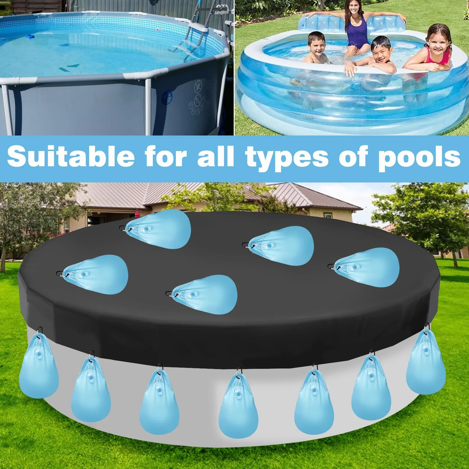 Cojín de Aire para Cubierta de Piscina PVC 34x23 cm, Almohada Inflable para Piscinas de Invierno