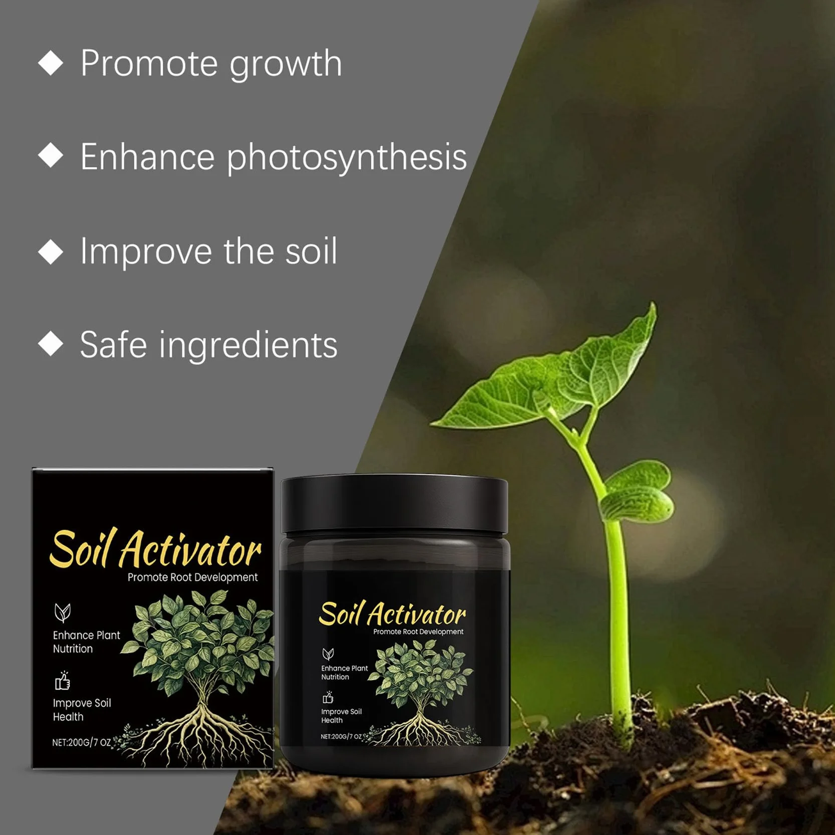 Soil Pro Activator Water Soluble Formula for Vegetables Flowers Houseplants Plant Care 1pcs
