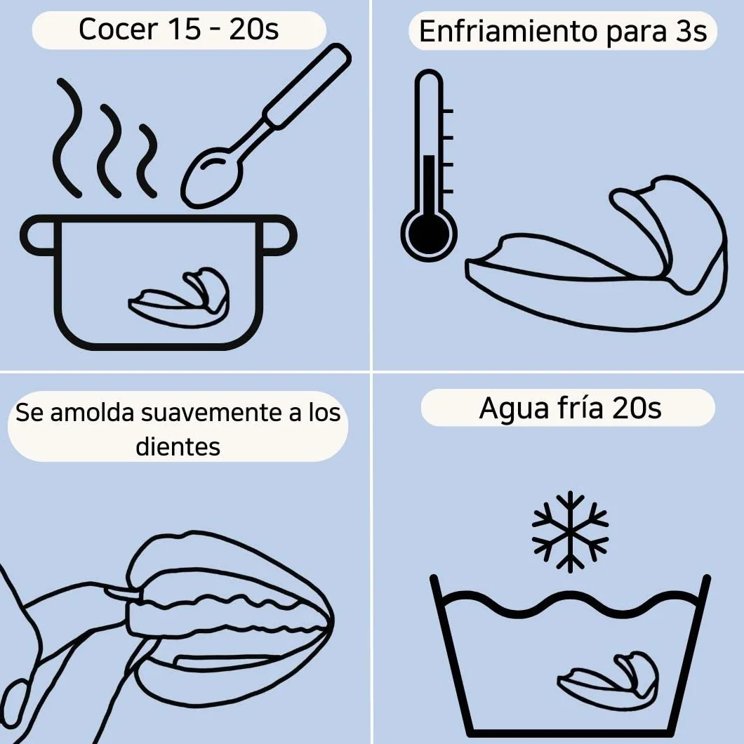 Runesol ferula descarga bruxismo, 4 x Normal, protector bucal para dormir