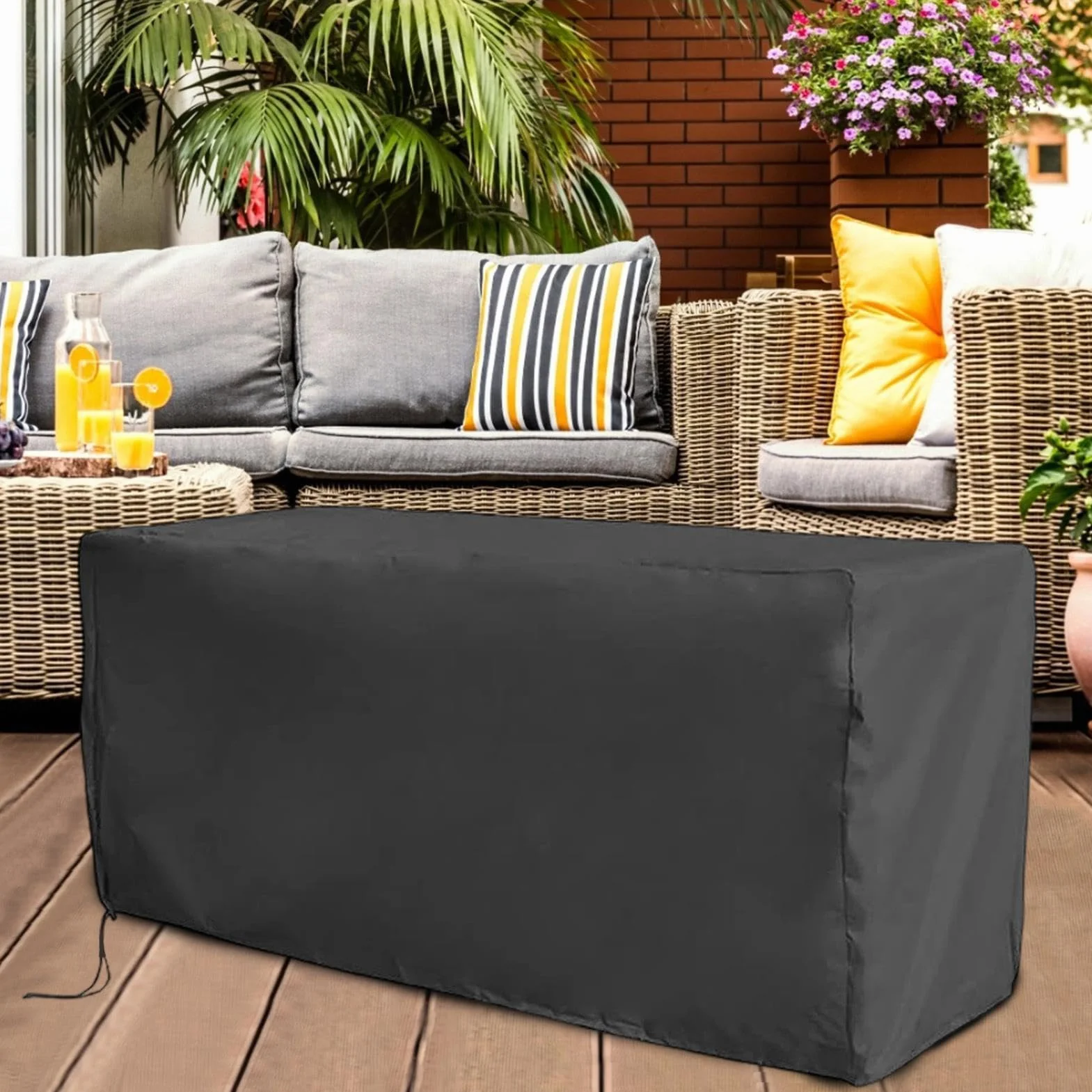 Generisch Baúl multiusos para jardín 100 cm resistente al agua UV 123 x 62 x 55 cm
