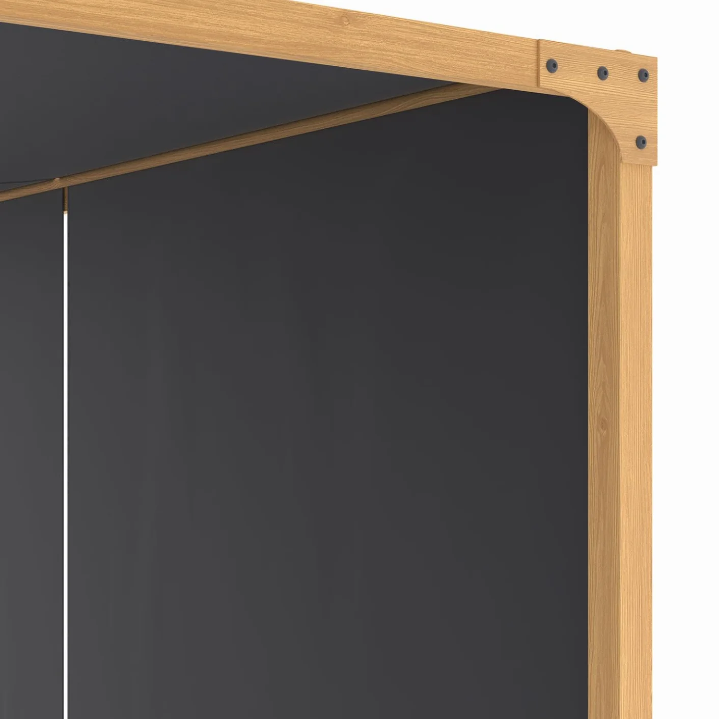 Pérgola corredera 3 x 4 m efecto madera lona gris antracita para jardín