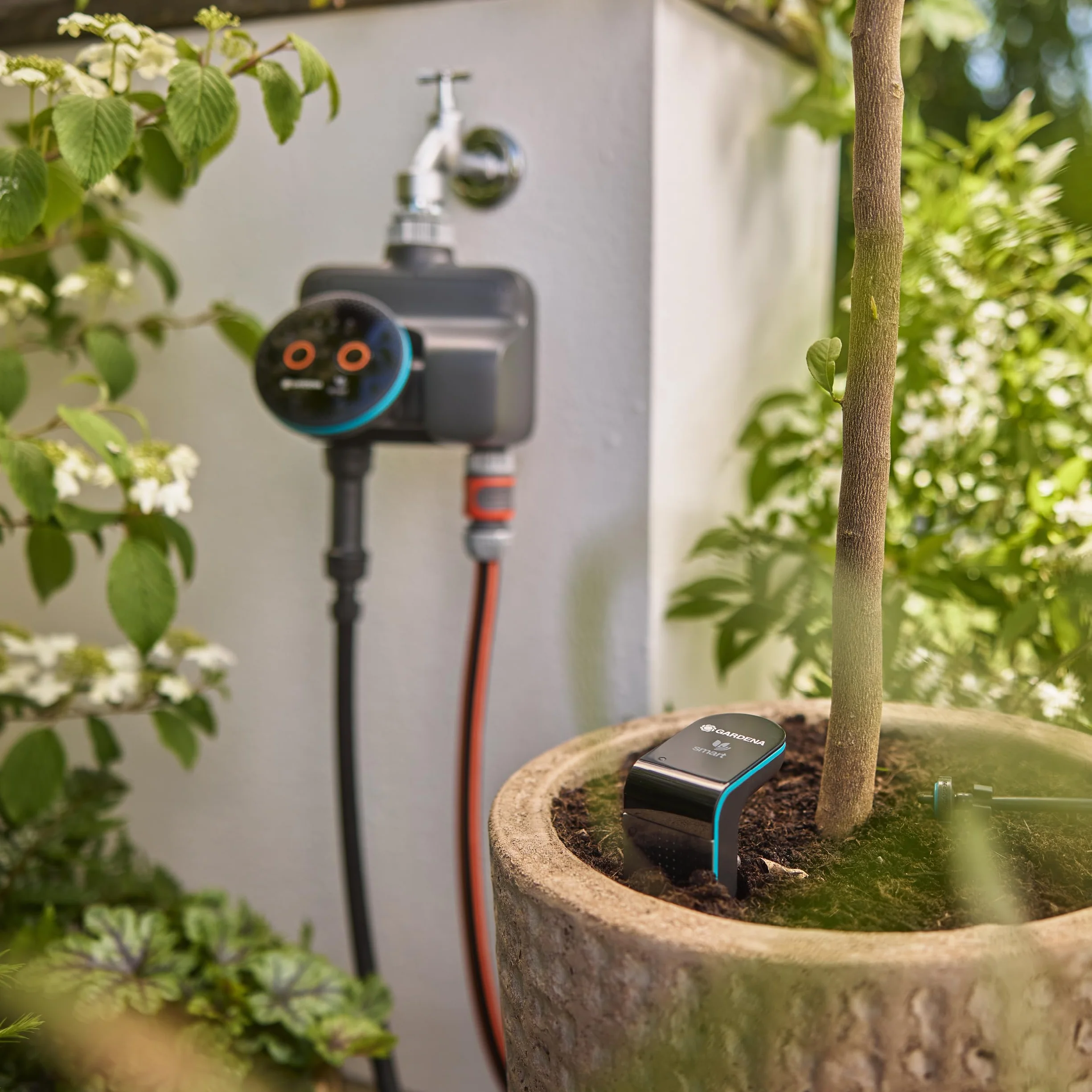 Gardena Programador de riego dual smart 19034-20 para dos espacios de jardín