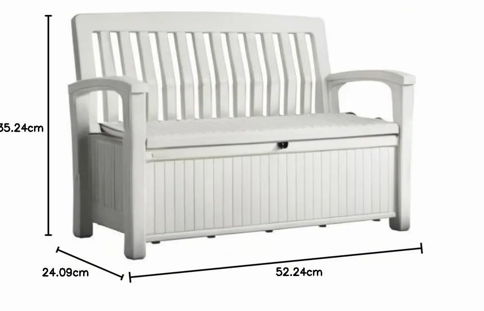 Chalet y jardín Patio Bench Baúl 227 L Blanco