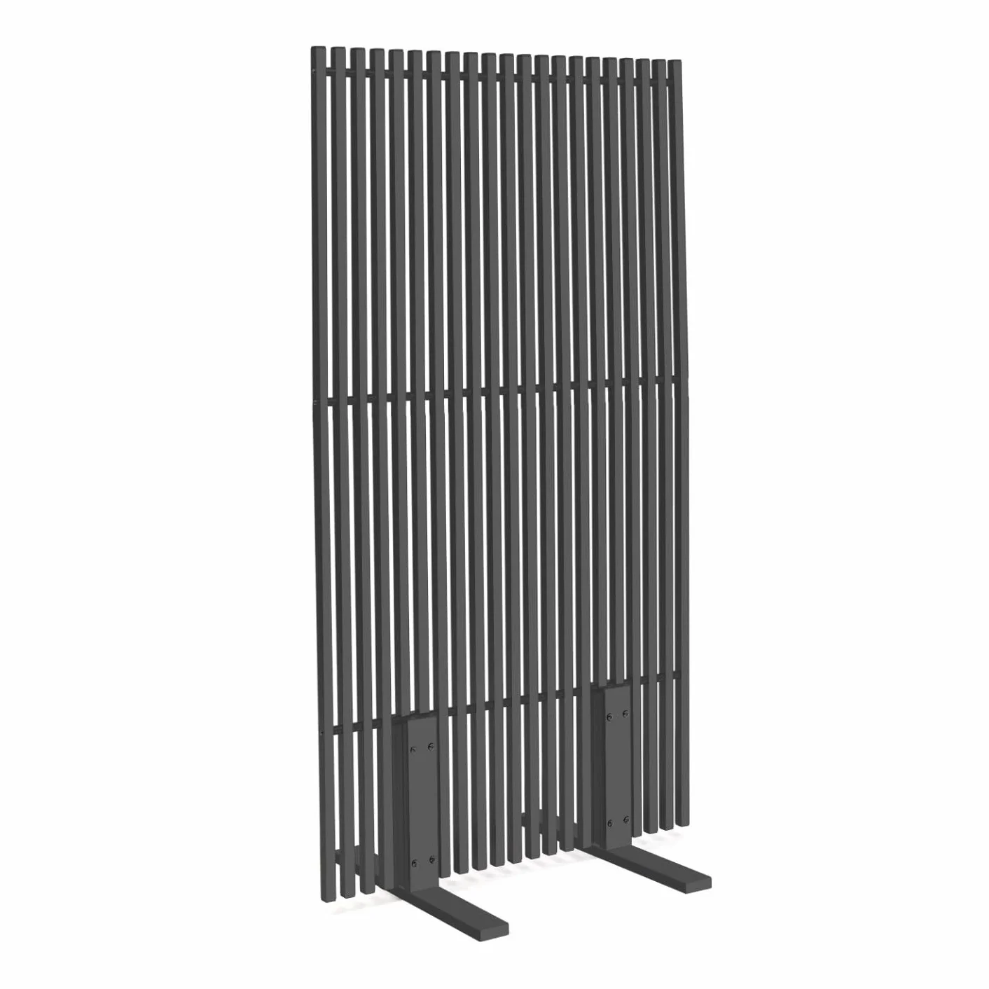 IDMarket - Biombo exterior calado Claustra decorativo (80 x 150 cm, persianas verticales, metal), color gris
