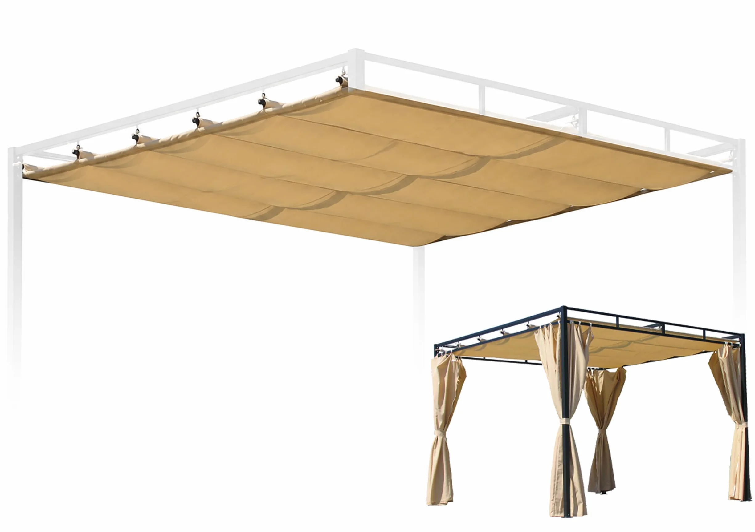 Quick-Star Techo de Repuesto para Tejado Plano Pergola Firenze 3 x 3 m Arena