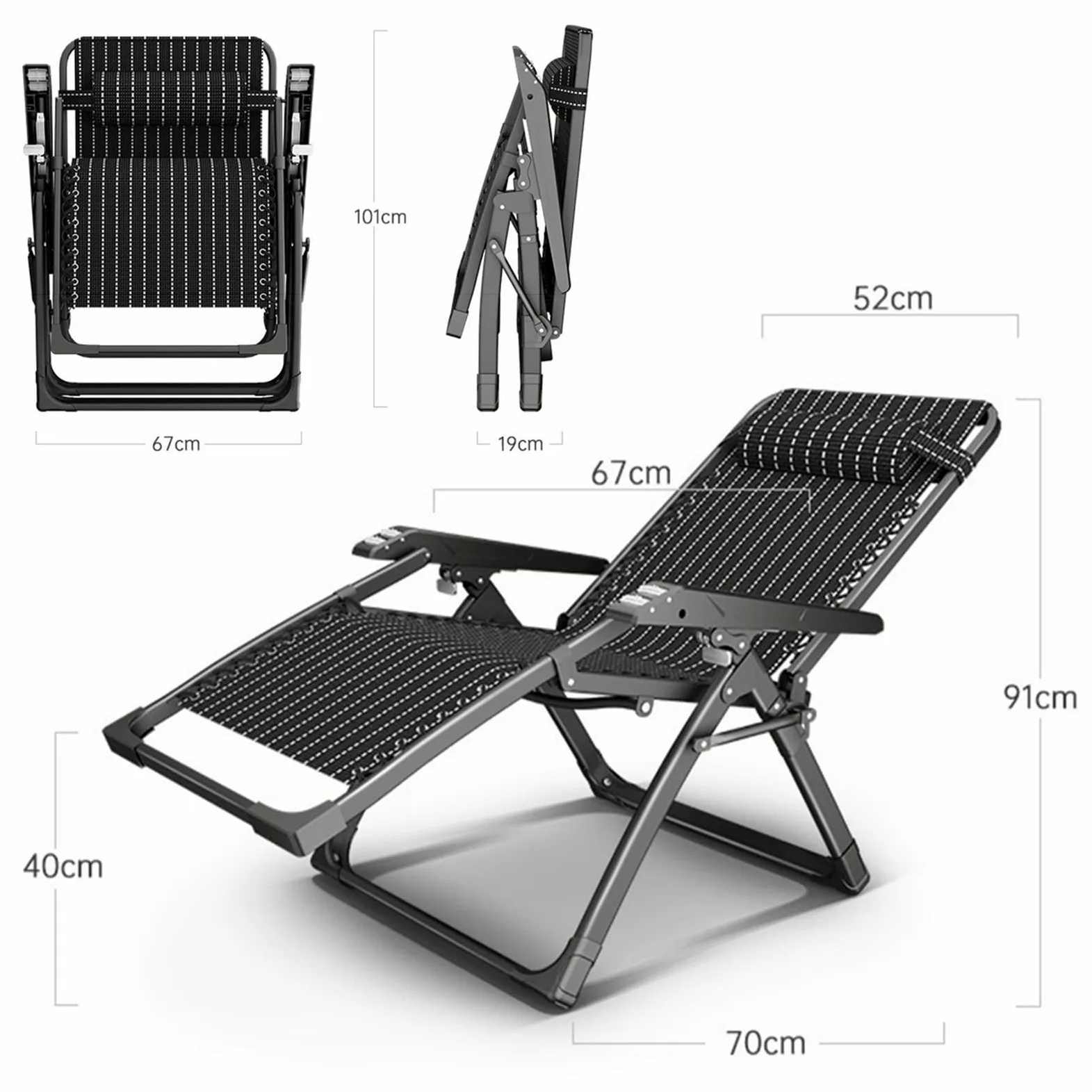 Silla de Gravedad Cero, Acolchada para Exteriores, Plegable y reclinable, Ideal para terraza, jardín, Porche, Piscina y Patio (Color: C, tamaño: 70 x 91 x 67 cm)