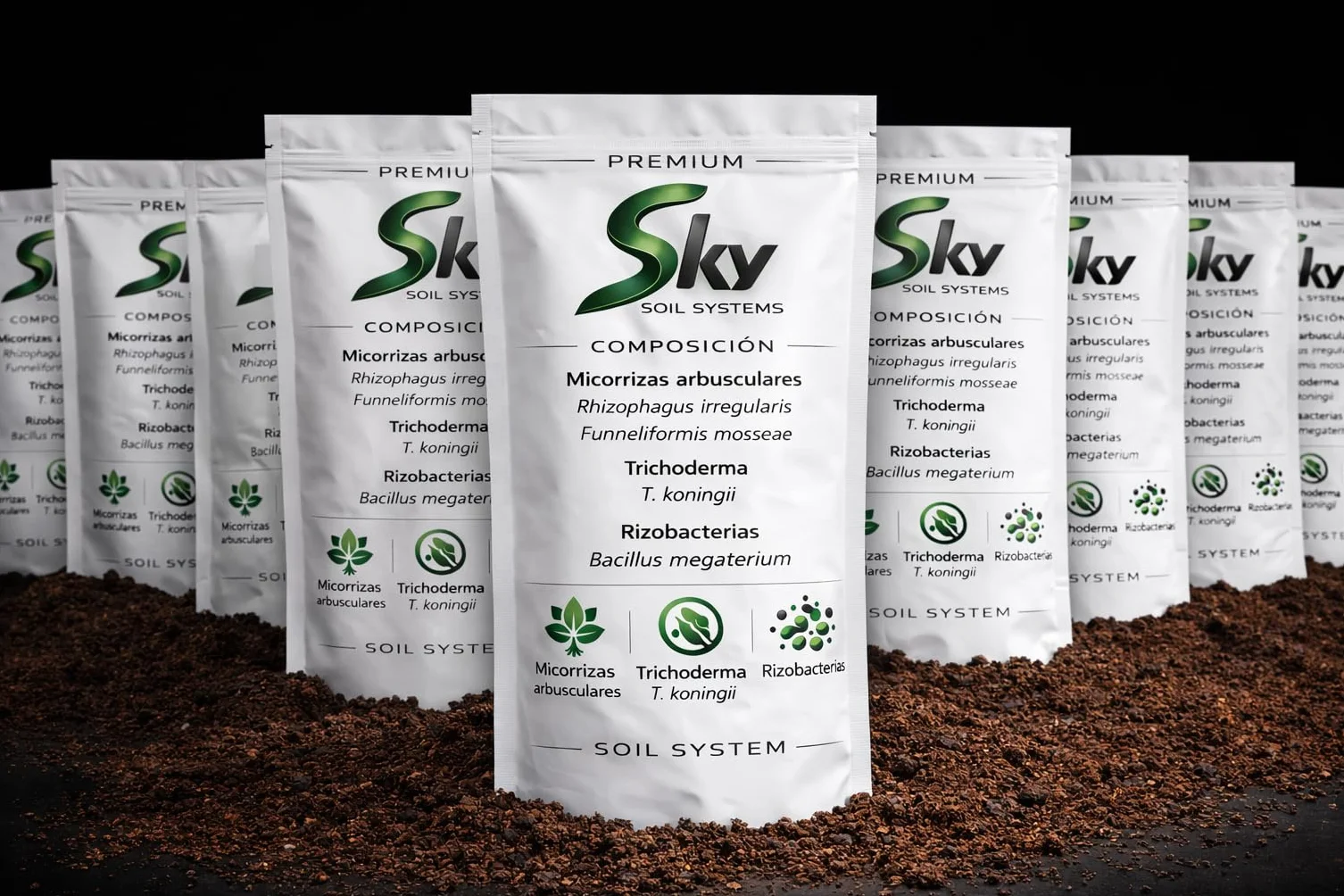 PREMIUM SOIL SYSTEM Micorrizas Arbusculares Trichoderma spp. Bacillus spp. Biofertilizante Estimulador de Raíces