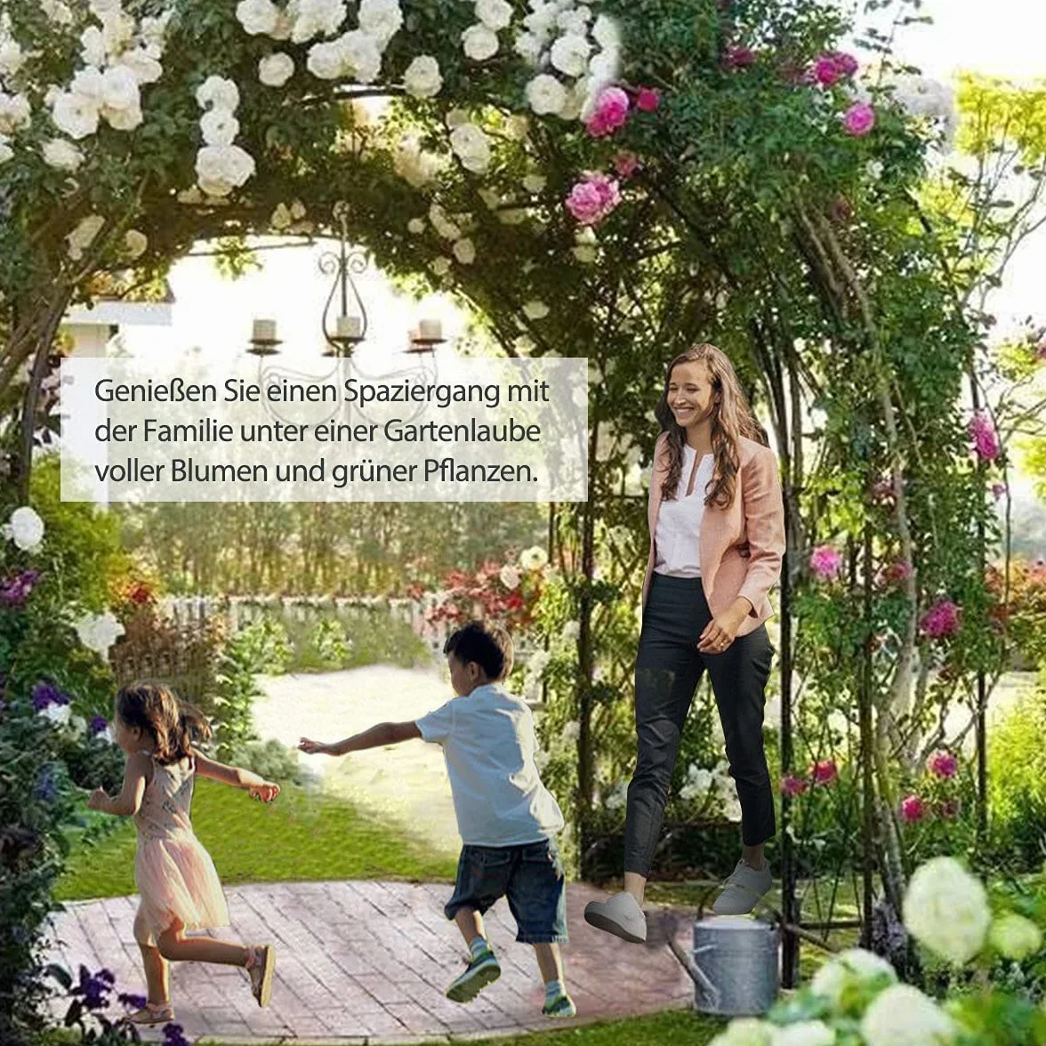 Arco de Rosas Trepadoras 230x188x35cm Metal Garden Arch Enrejado Pérgolas para Jardín Exterior Decoracion Negro