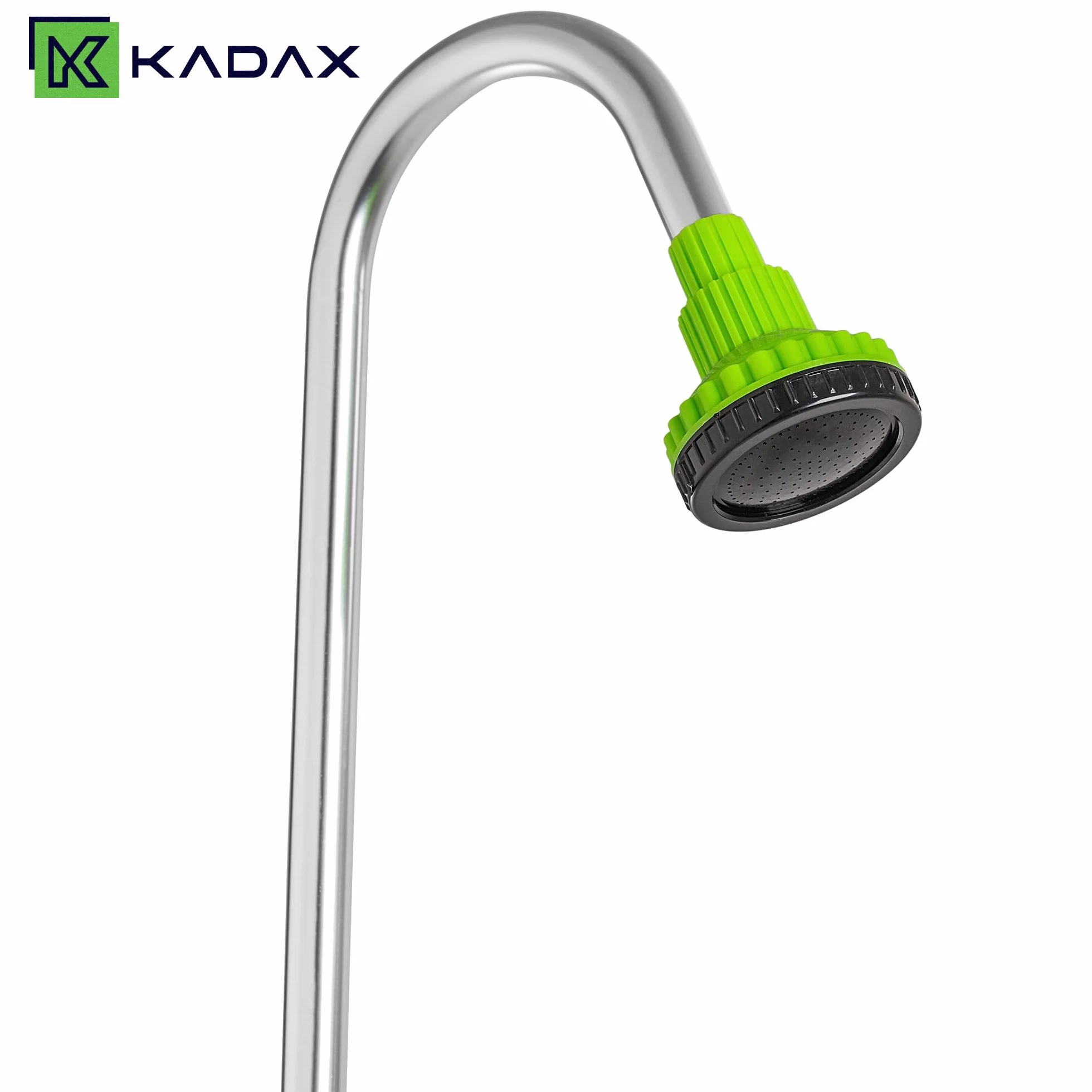 KADAX Ducha de jardín con altura ajustable, exterior con conector 1/2 pulgadas, aluminio para camping