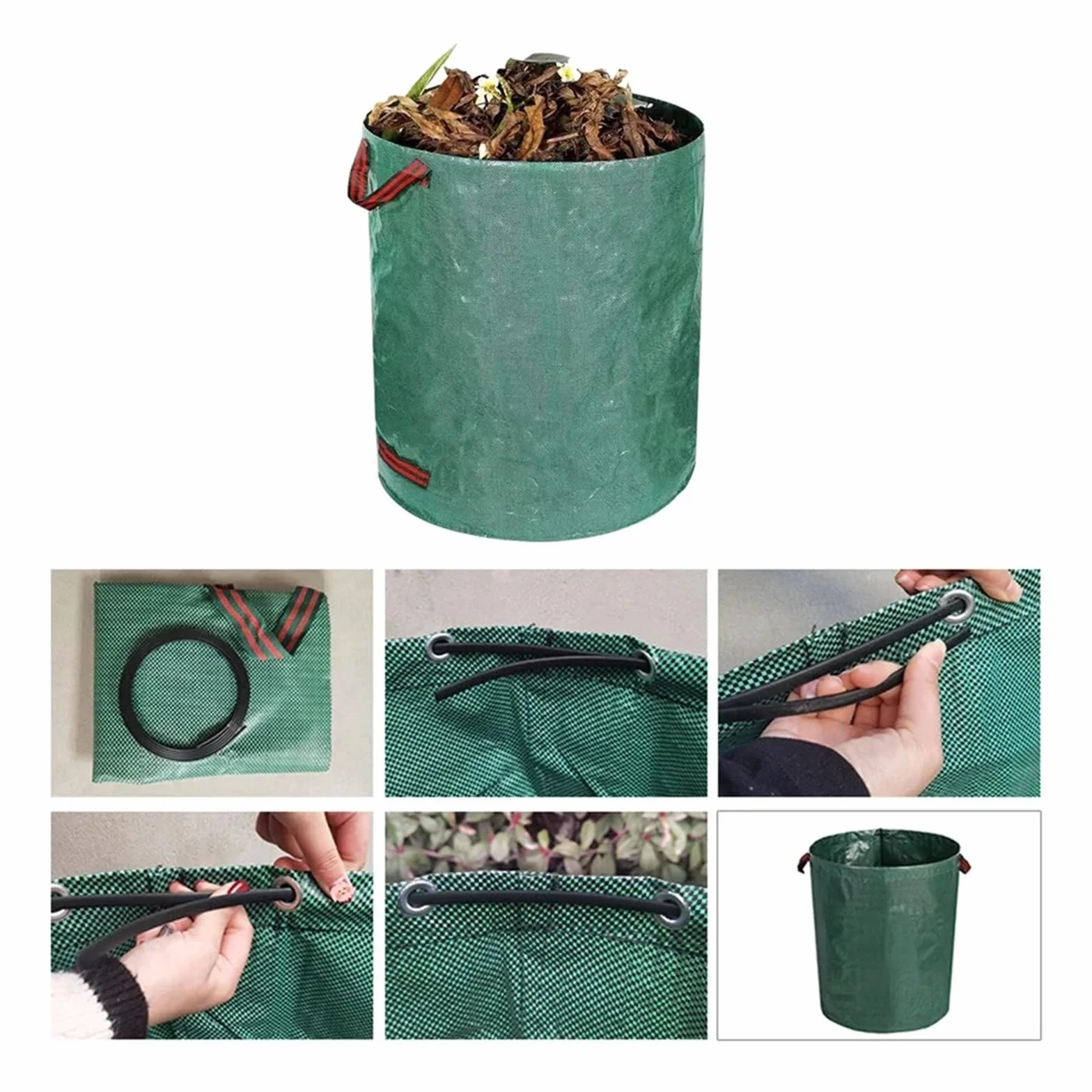 Bolsas de jardín Bolsa For Residuos De Jardín 60 A 500 L, Gran Capacidad, Reutilizable, Impermeable, For Hojas, Malezas, For Almacenar(400L 80x80cm)