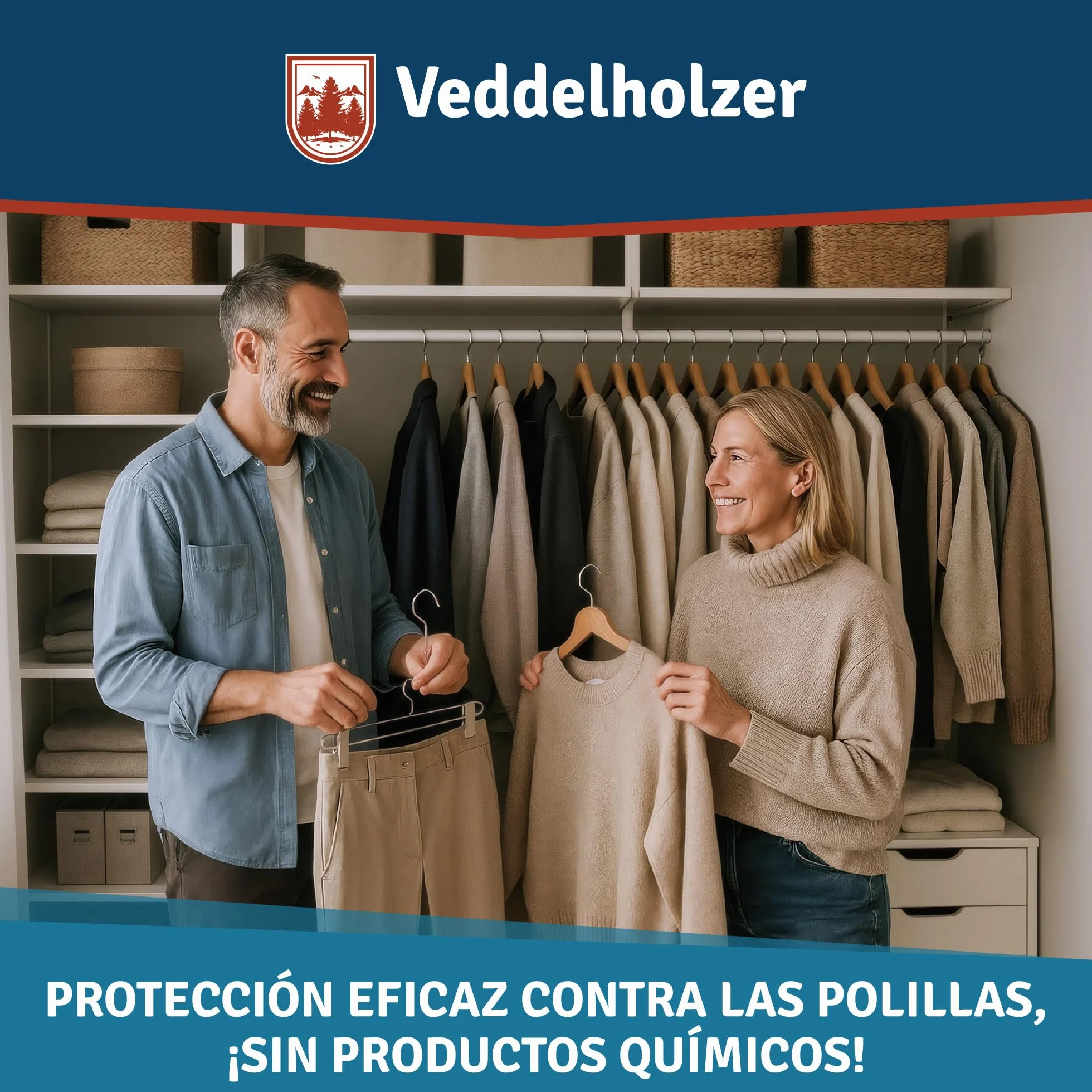 Trampa para polillas Veddelholzer 8X Triangular con Gancho Adhesivo Inodoro no tóxico