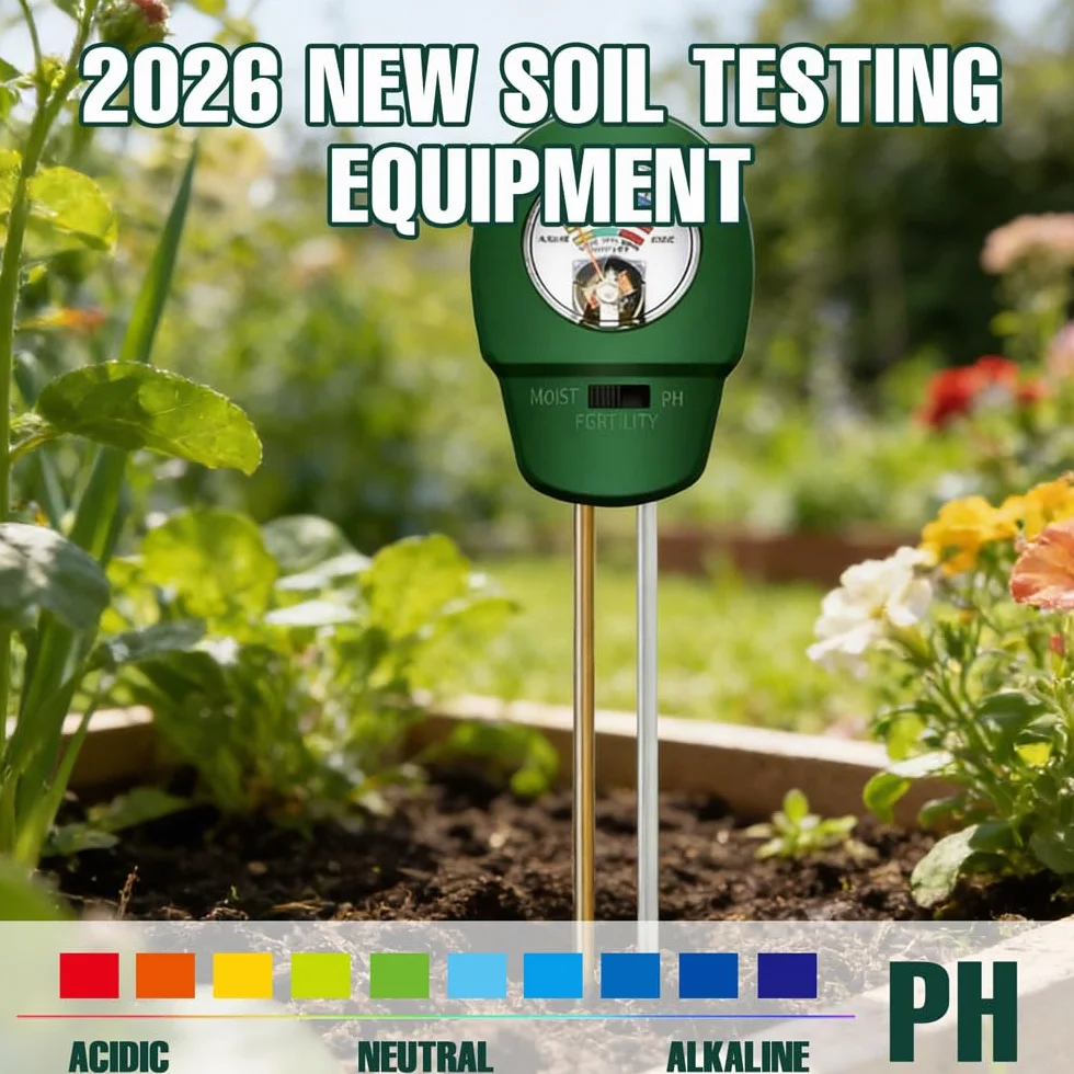 Medidor de Humedad del Suelo 3-en-1, Medidor Humedad Plantas con Prueba de PH, Luz, para Jardinería