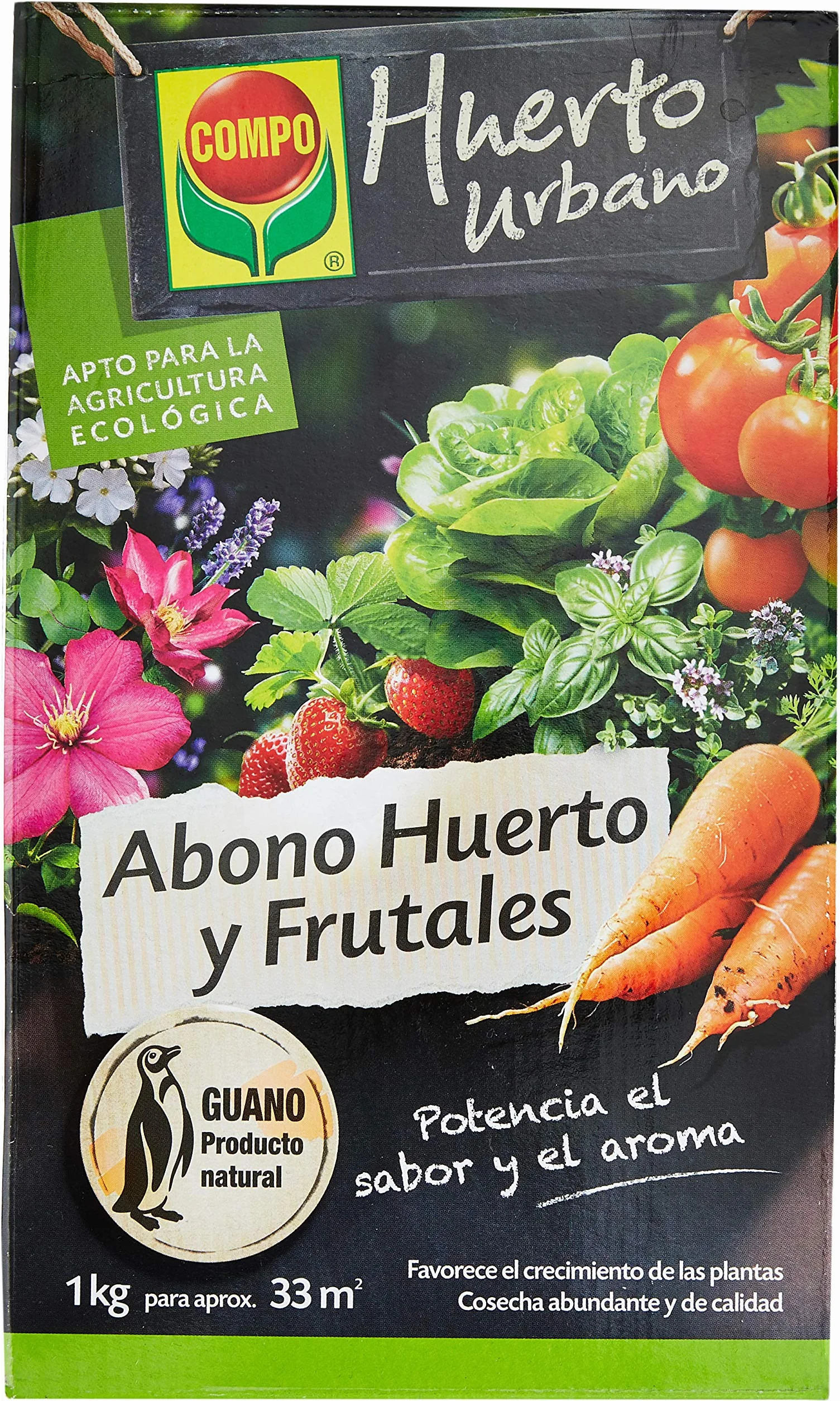 COMPO Abono ecológico natural con guano 1 kg 33 m