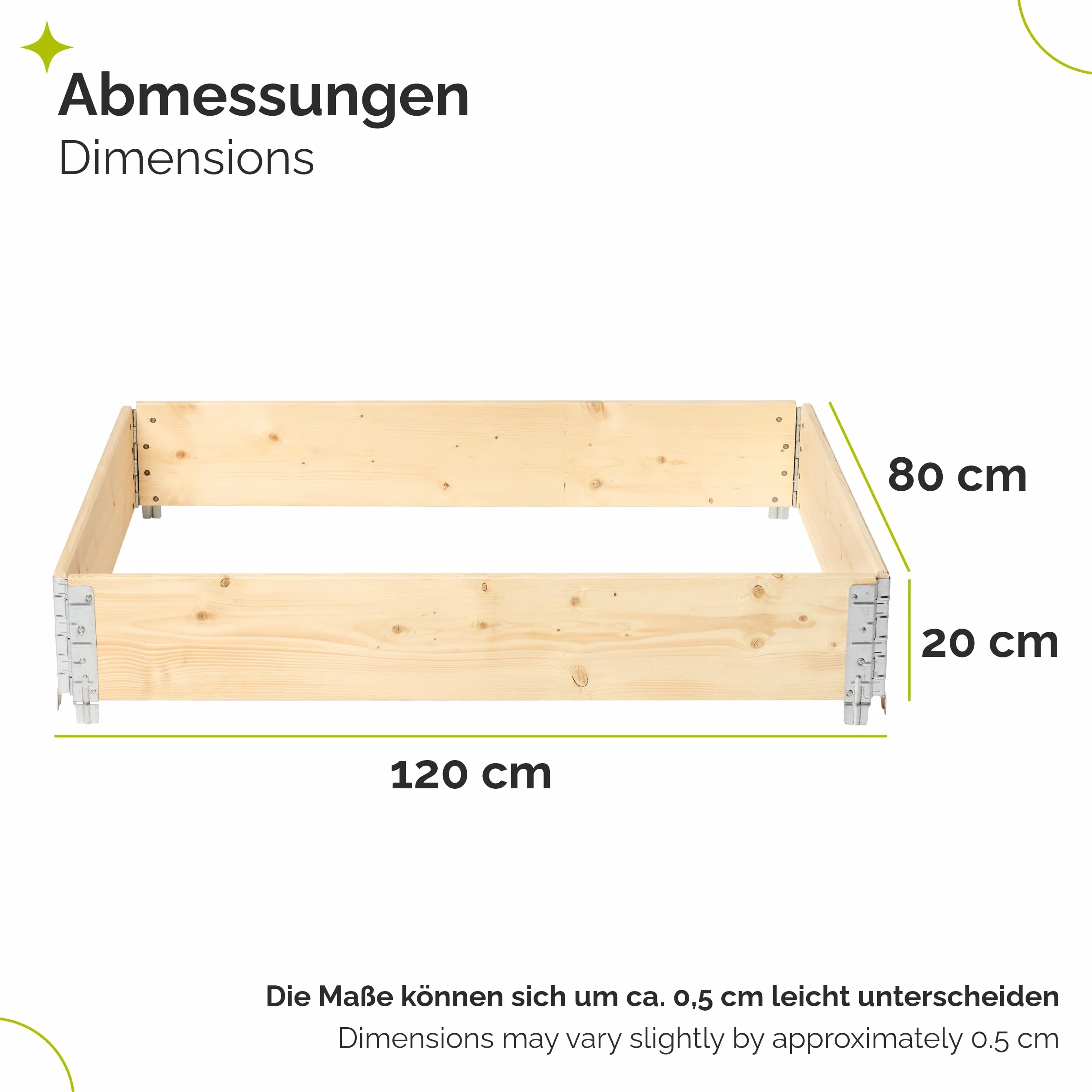 Garronda Collarín para paletas Caja de almacenamiento de madera extensión versátil 3 Piezas