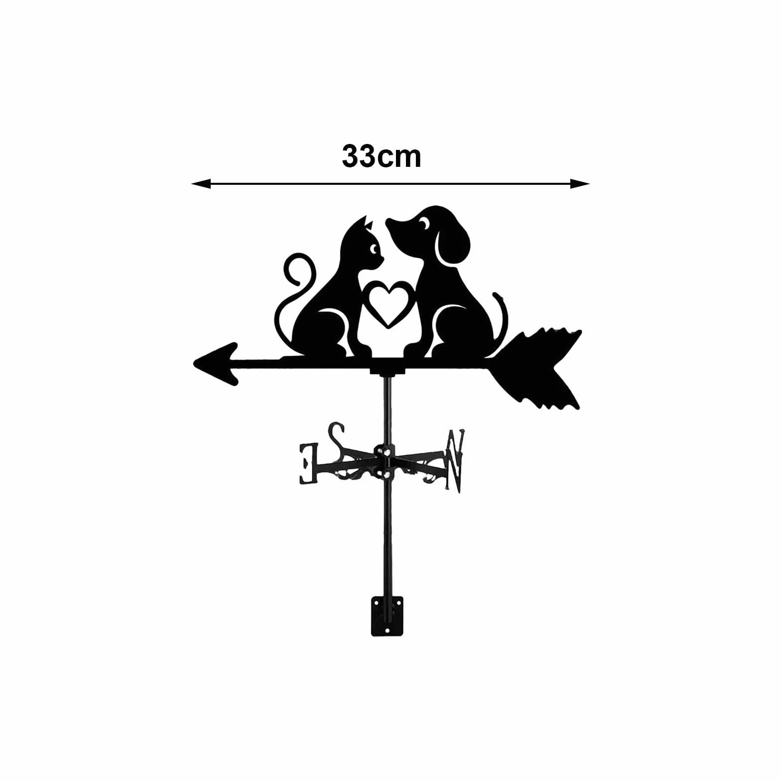 Veleta de Metal con Indicador de Dirección del Viento para Garaje, Perros y Gatos