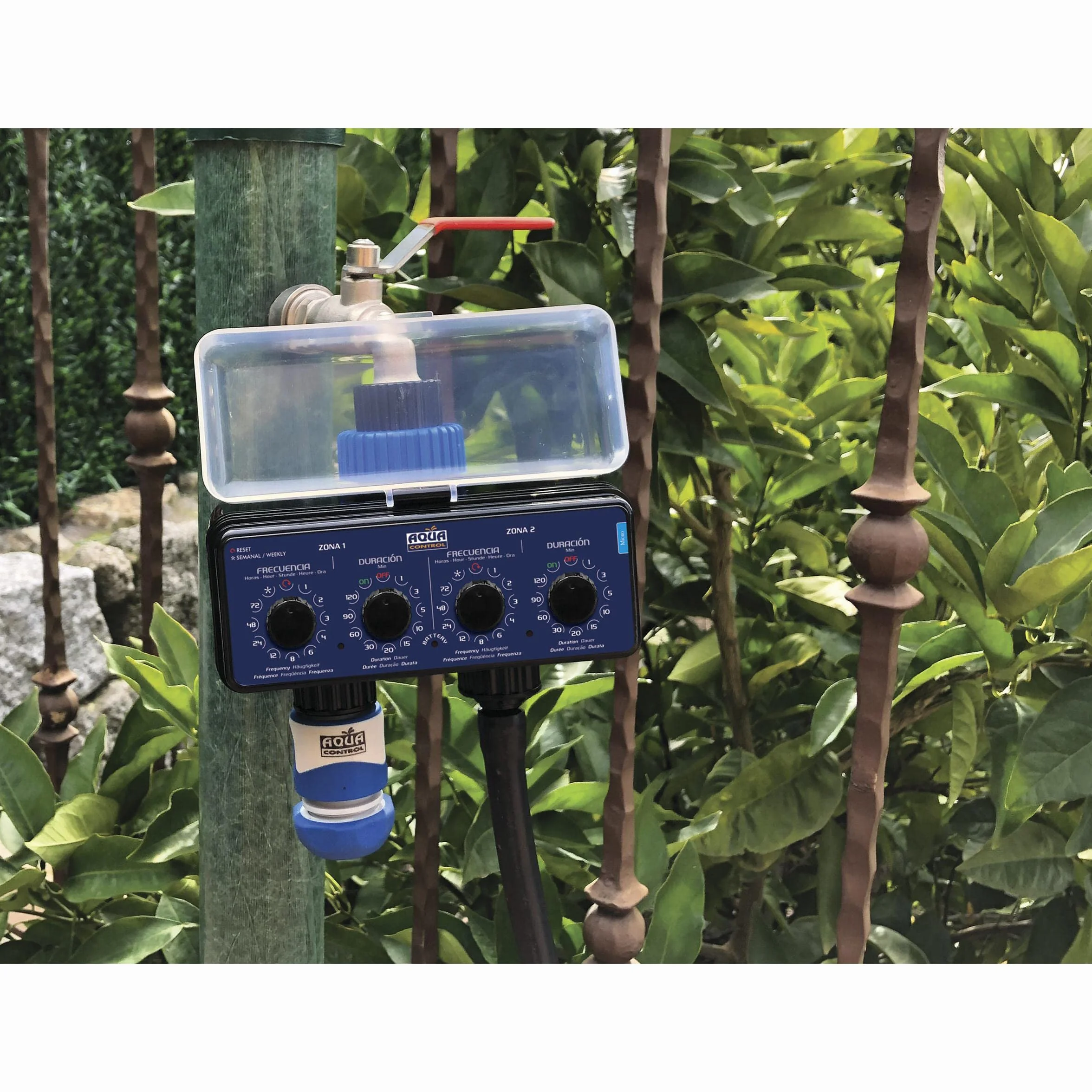 Programador de Riego Aqua Control C4011 con 2 Salidas Independientes para Jardín