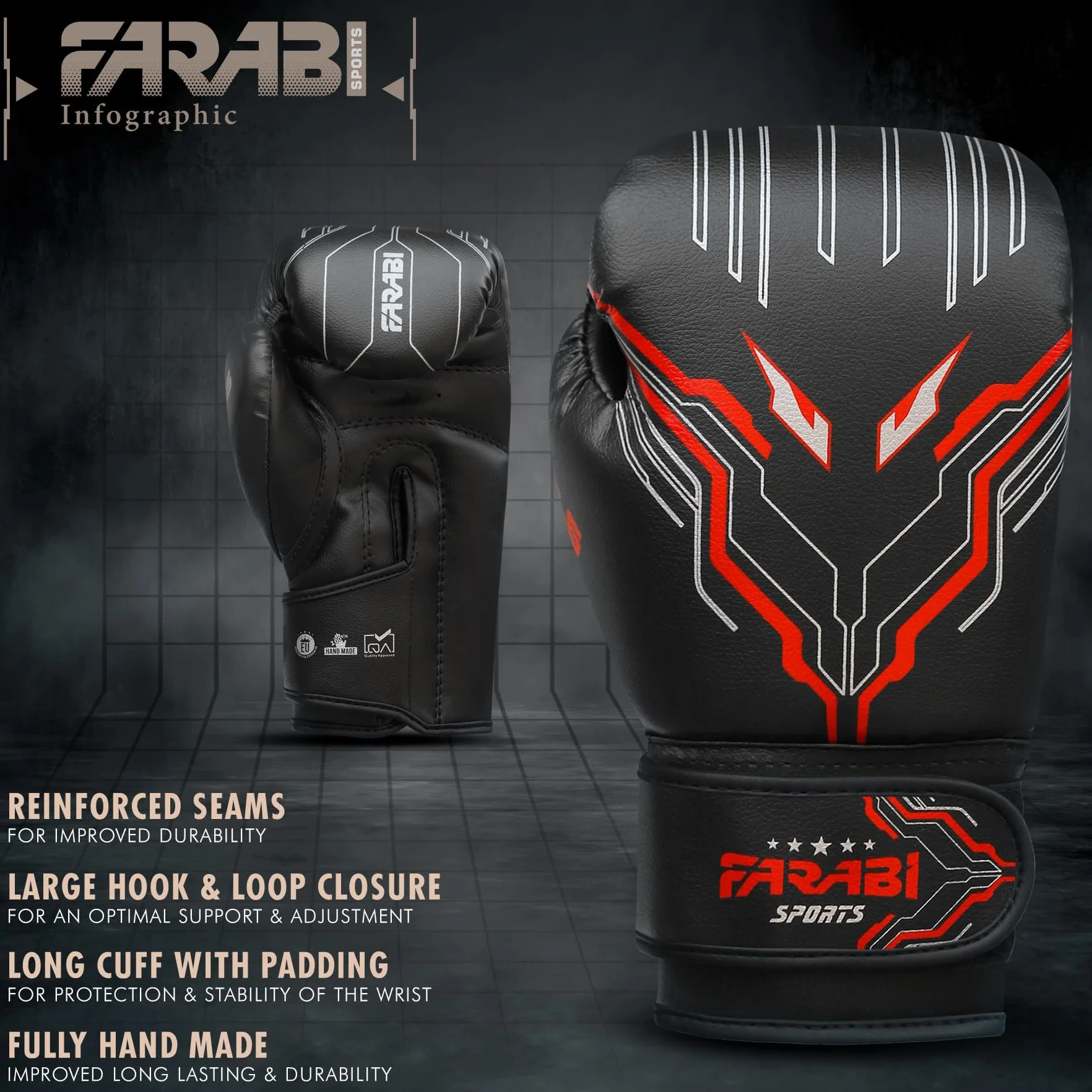 Farabi Sports Guantes de Boxeo Niño 6 oz Youth Junior Muay Thai MMA Saco Entrenamiento 5-10 años