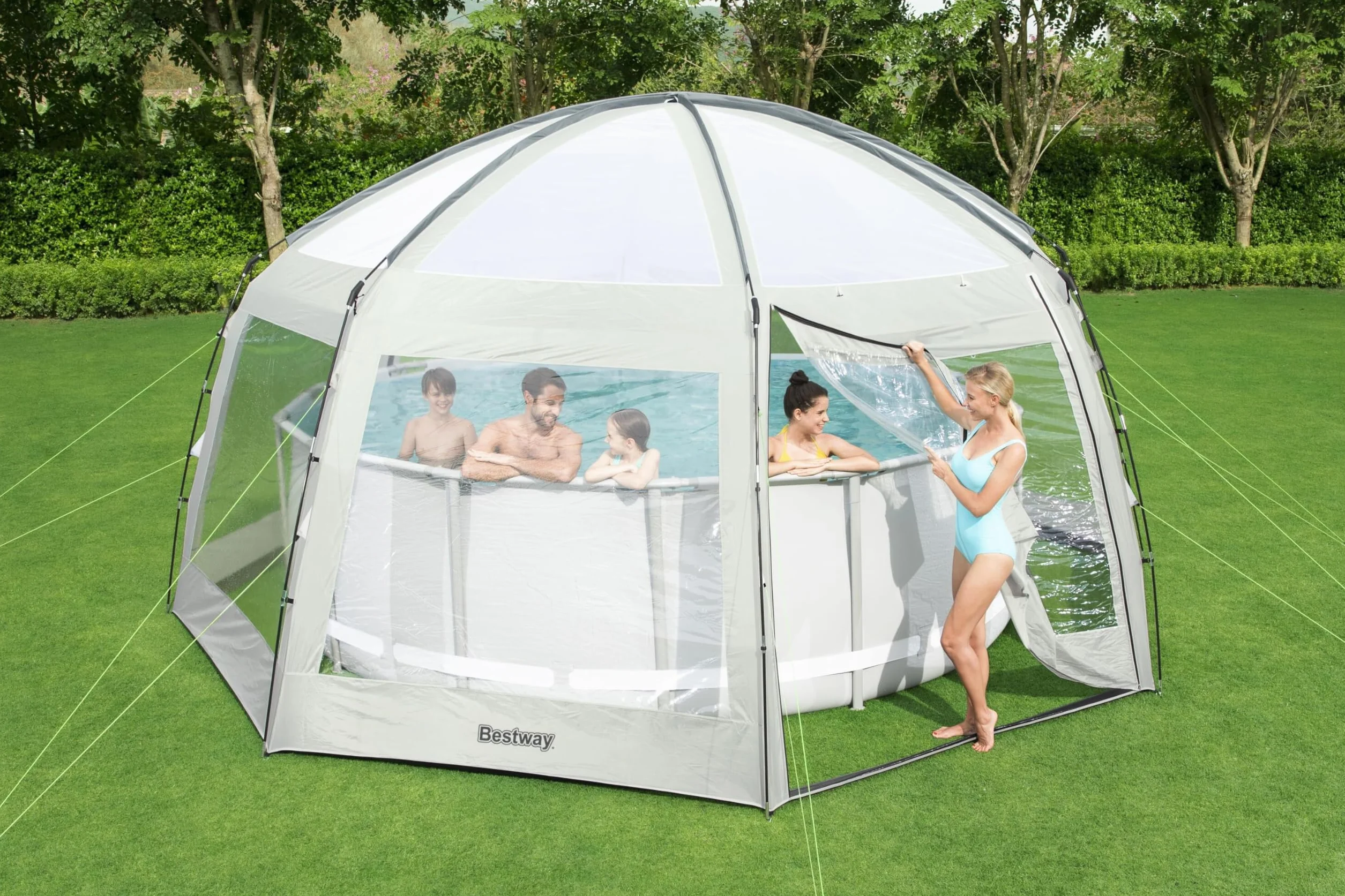 Bestway Cúpula Redonda para Piscina 19'8" x 19'8" x 9'8" (6,00 x 6,00 x 2,95 m)