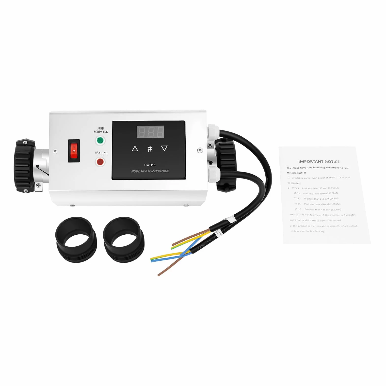 Calefacción eléctrica de piscina 3 kW termostato intercambiador de calor