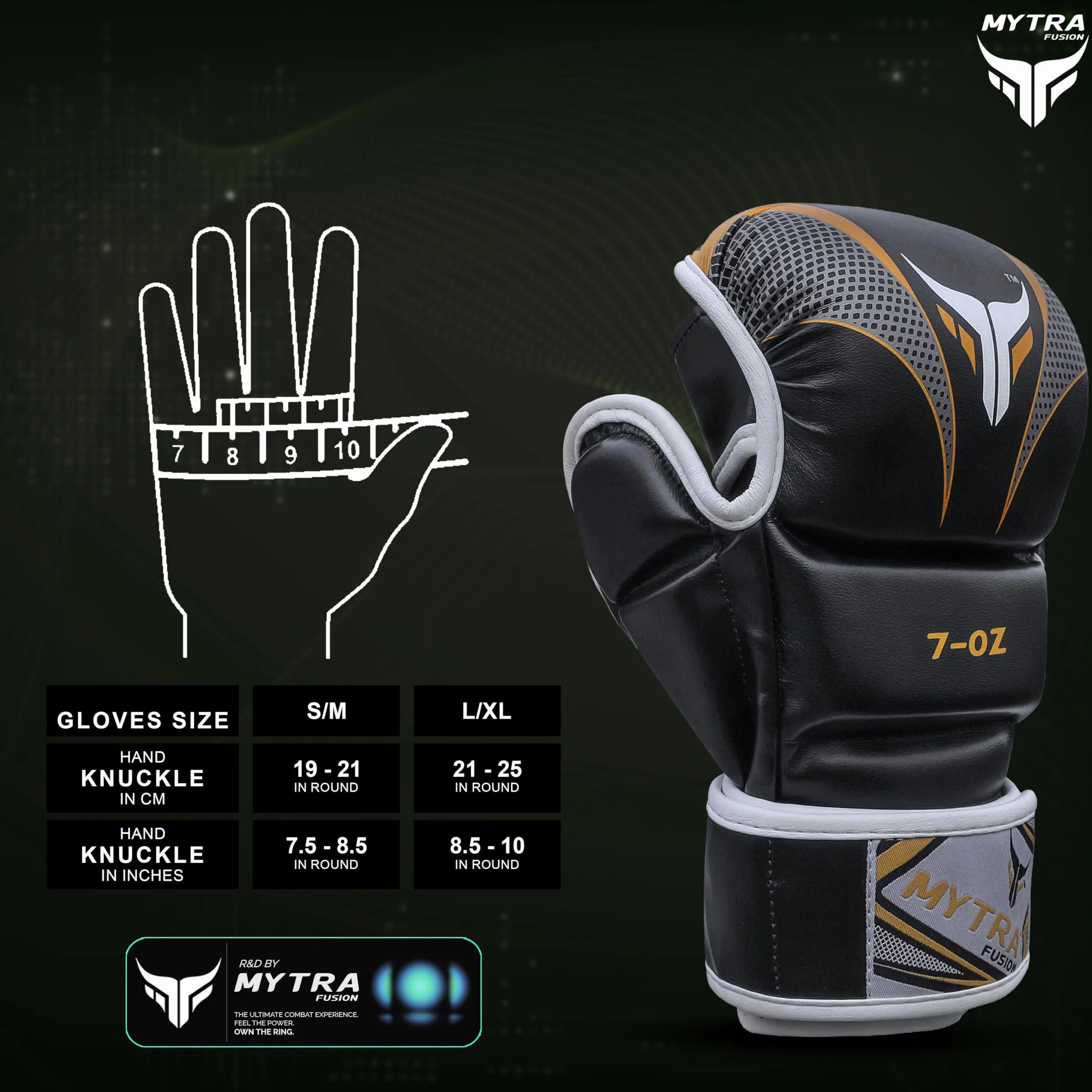 Mytra Fusion Guantes MMA Palma Abierta Muñequera Ajustable Sparring Grappling Kickboxing