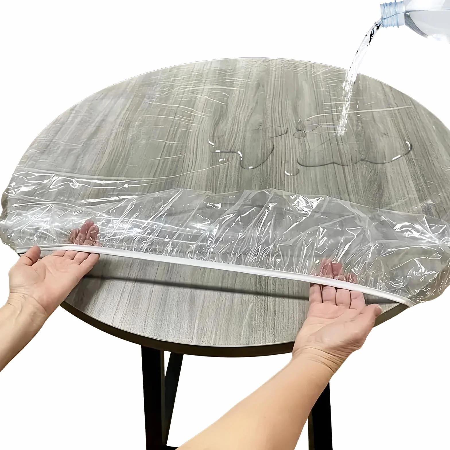 Sporgo Mantel transparente redondo impermeable PVC jardín 120-140 cm