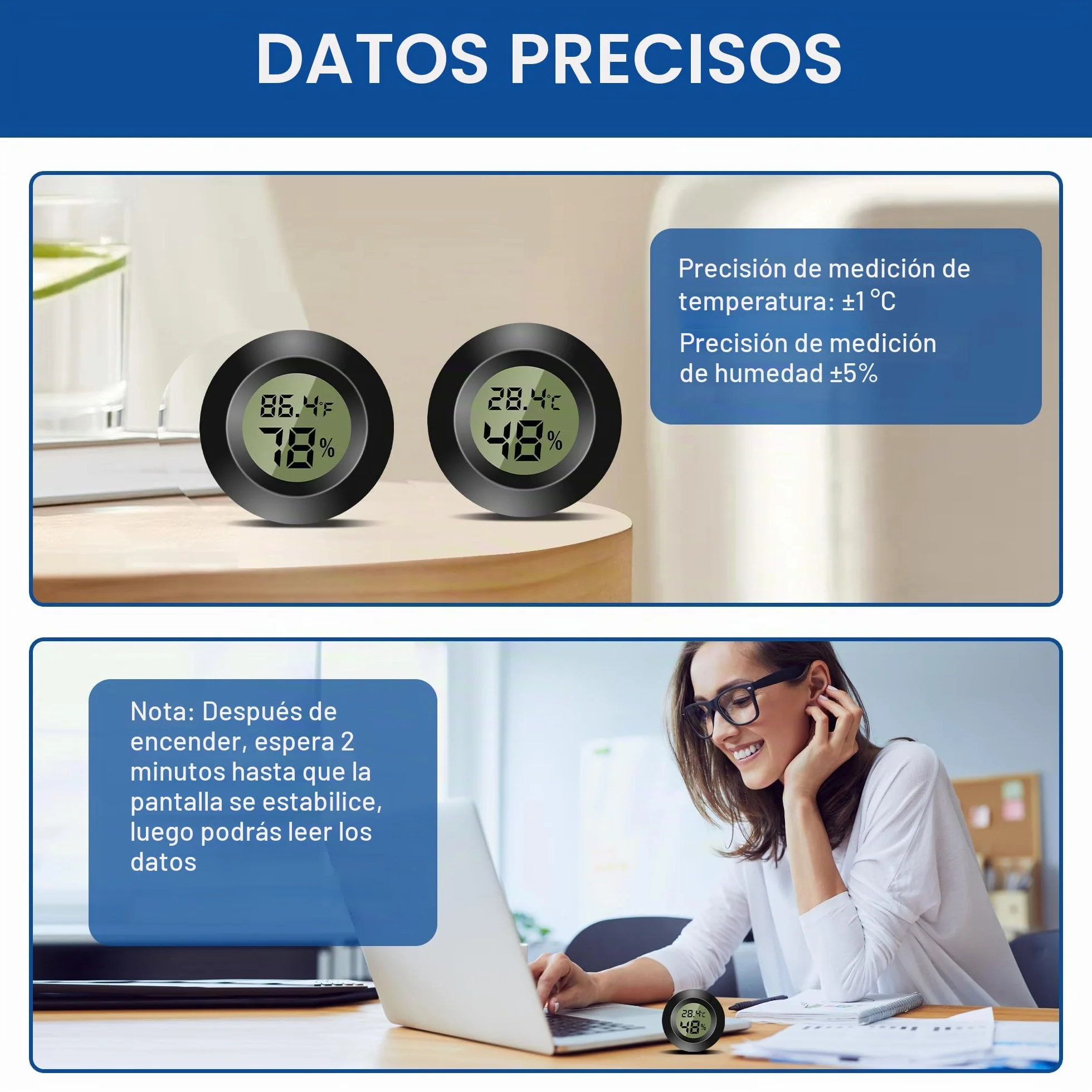 Termómetro digital 3 piezas higrómetro temperatura humedad interior hogar