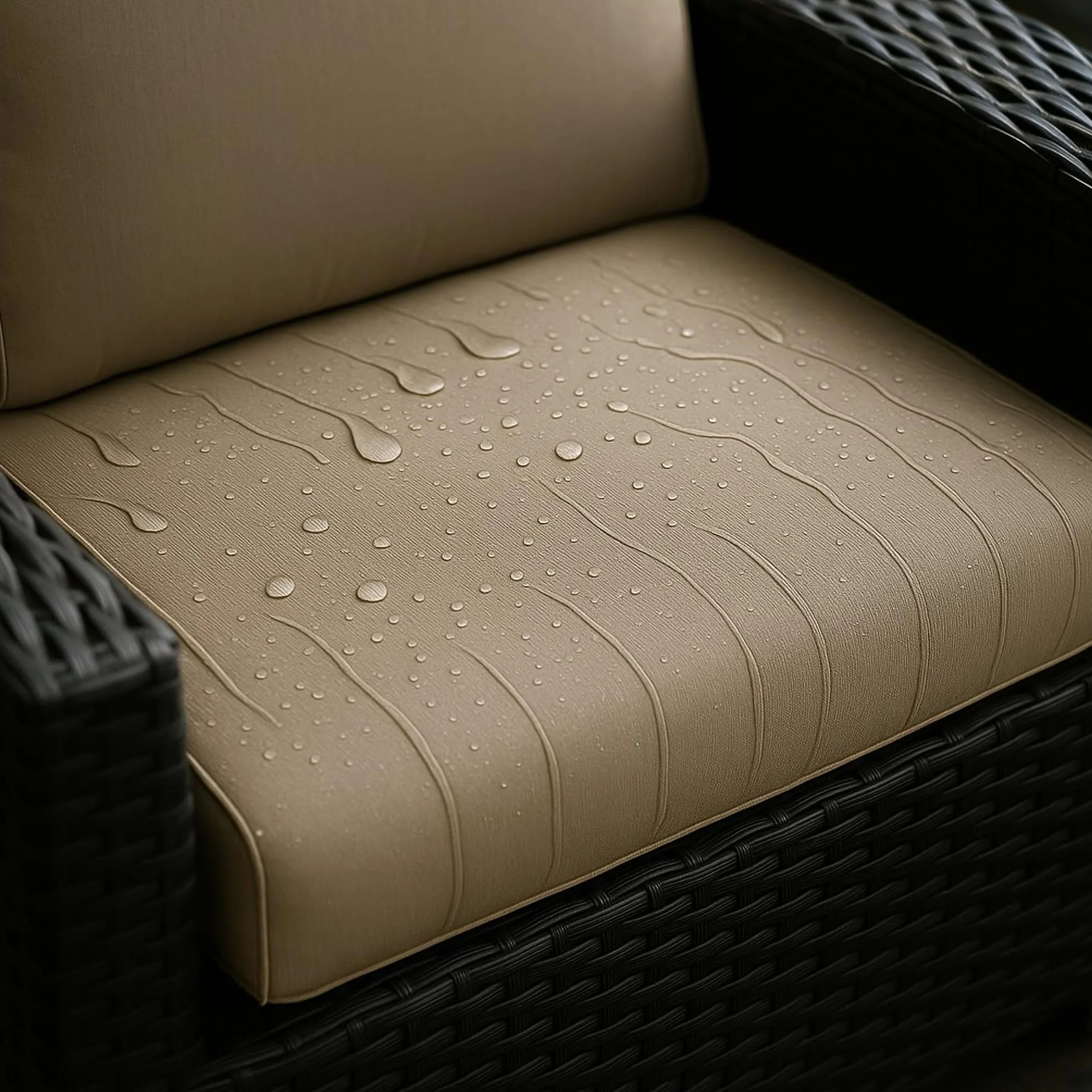 Cojín para banco de jardín de polirratán 110x60x50cm Beige