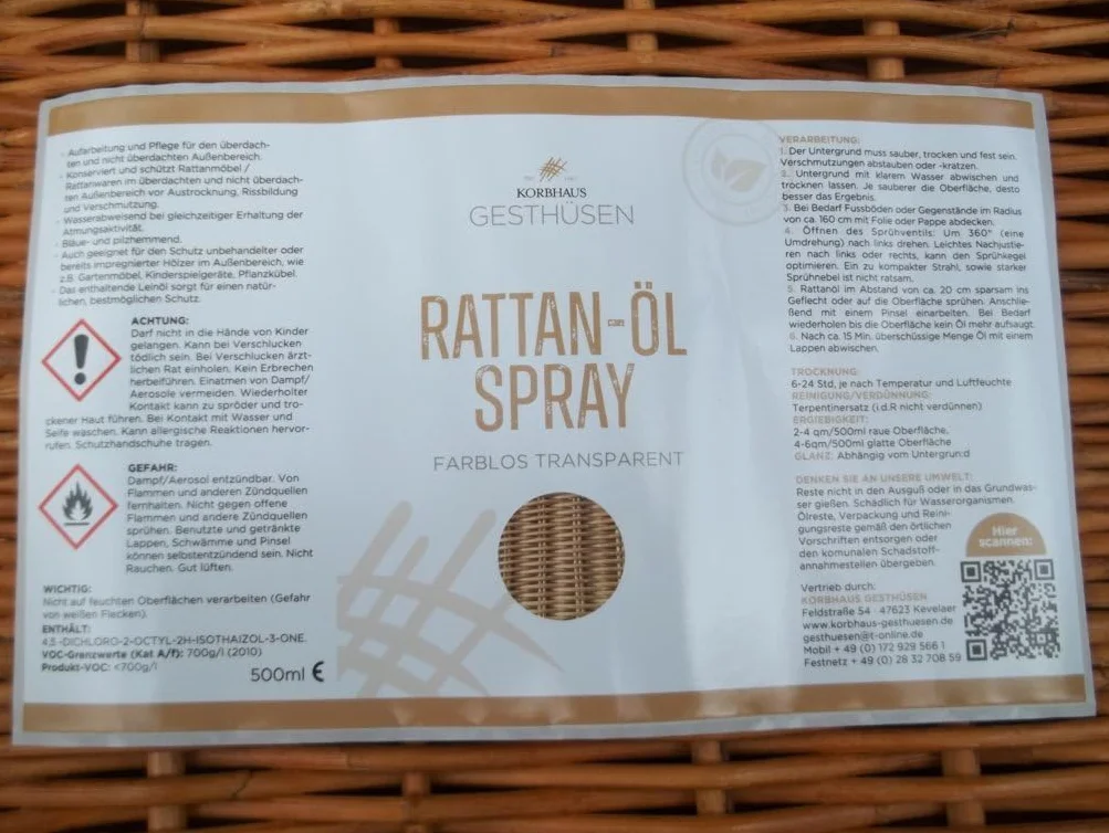 Aceite de ratán para cuidado y conservación